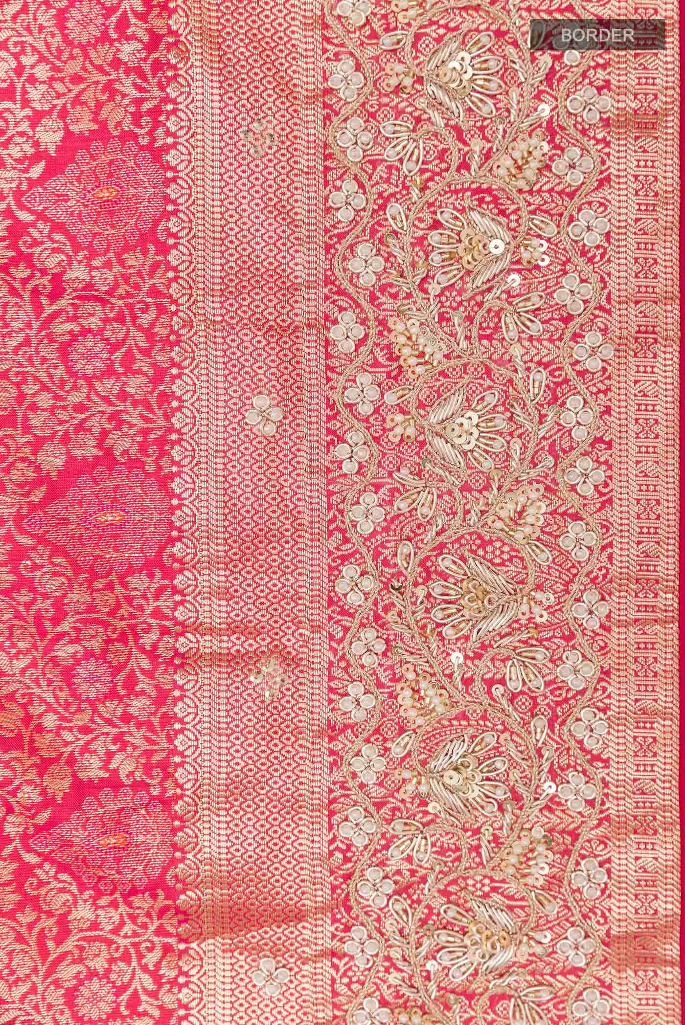 Pink Dual Tone Banarasi Silk Saree