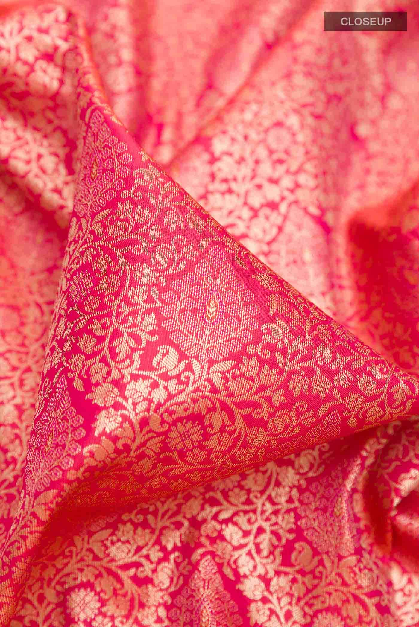 Pink Dual Tone Banarasi Silk Saree