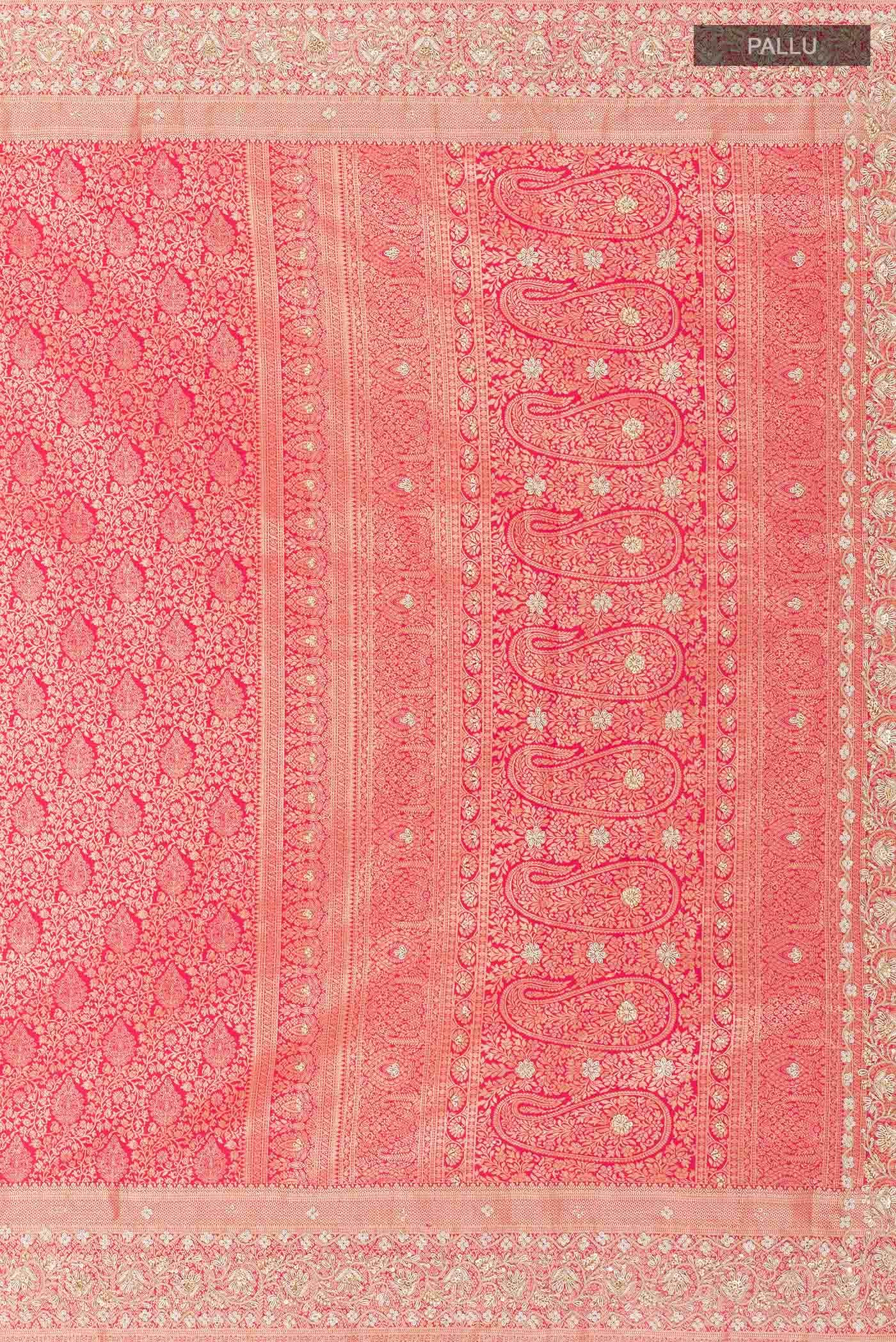 Pink Dual Tone Banarasi Silk Saree