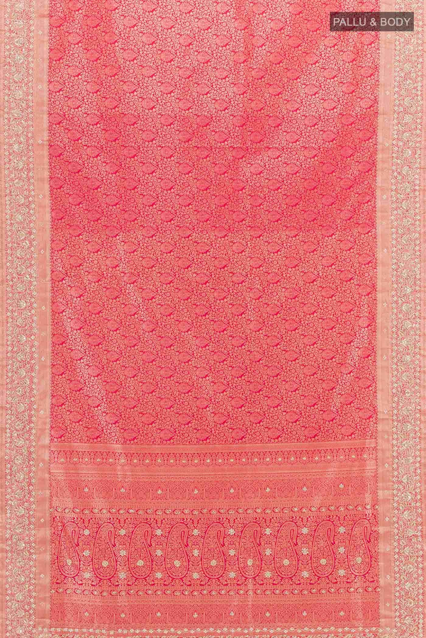 Pink Dual Tone Banarasi Silk Saree