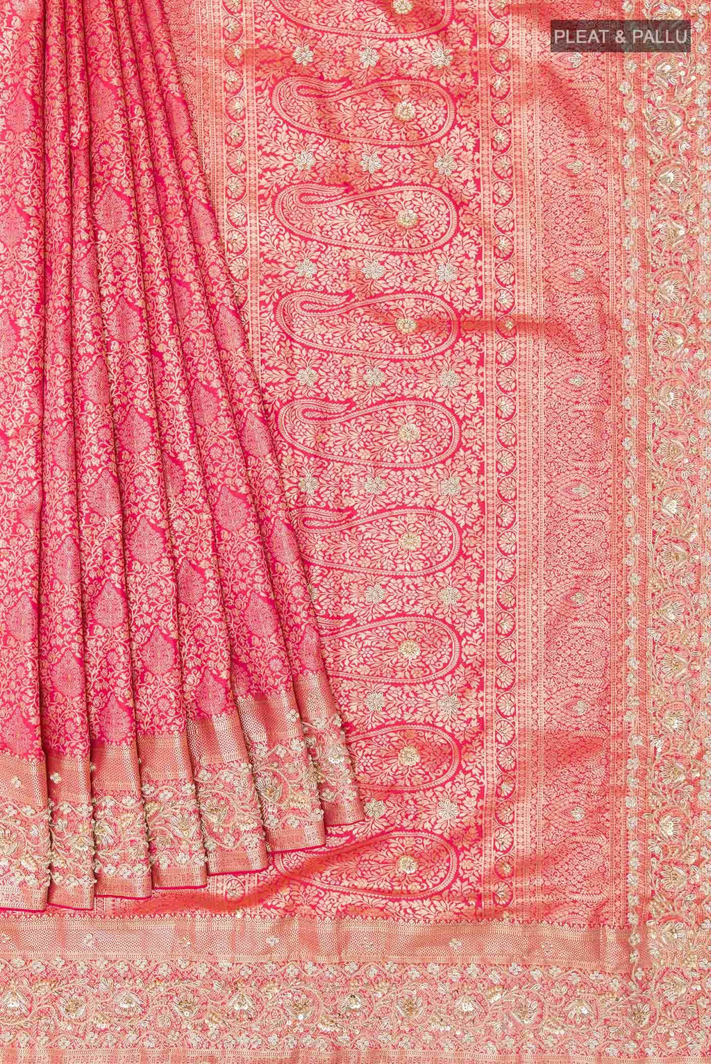 Pink Dual Tone Banarasi Silk Saree