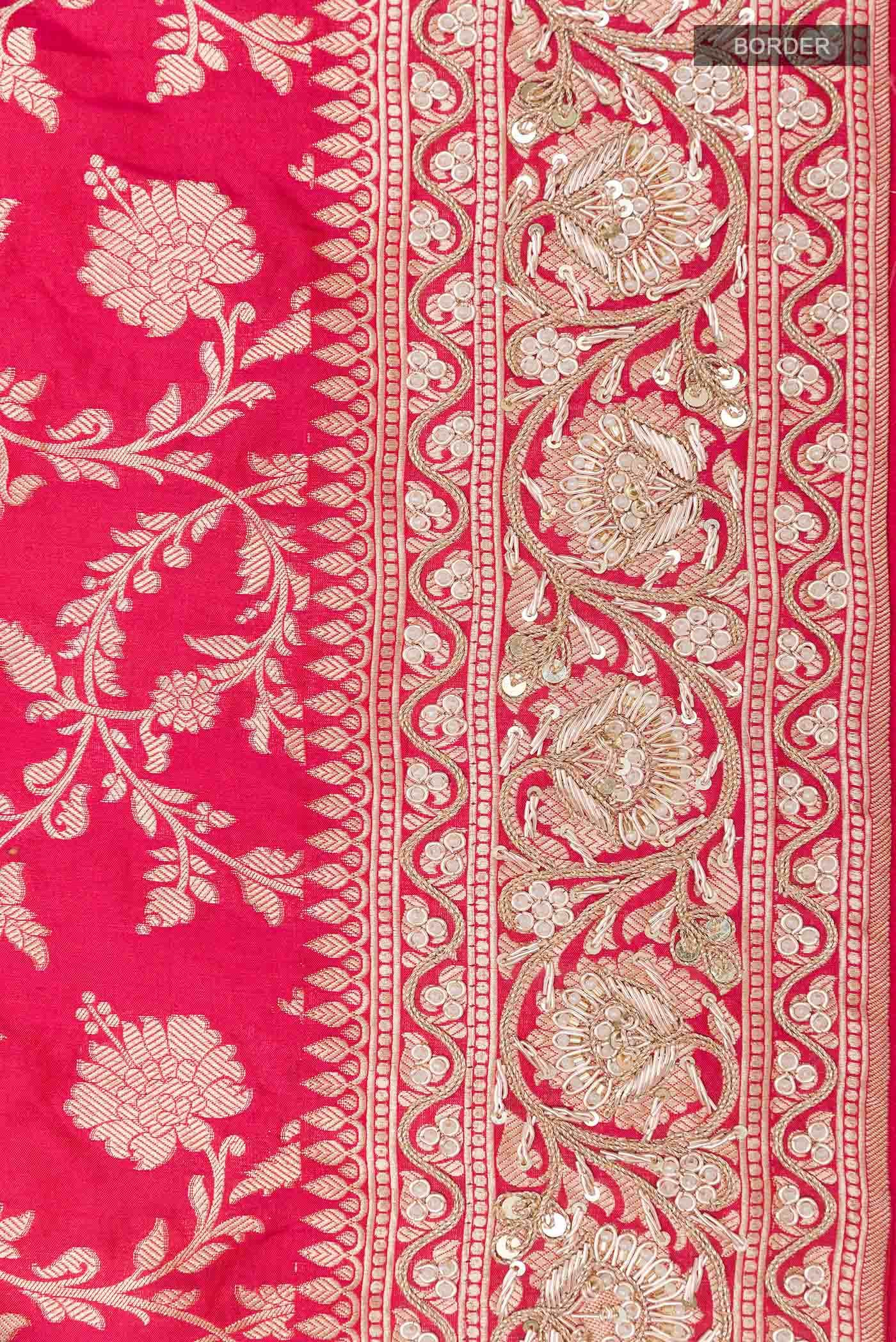 Pink Dual Tone Banarasi Silk Saree