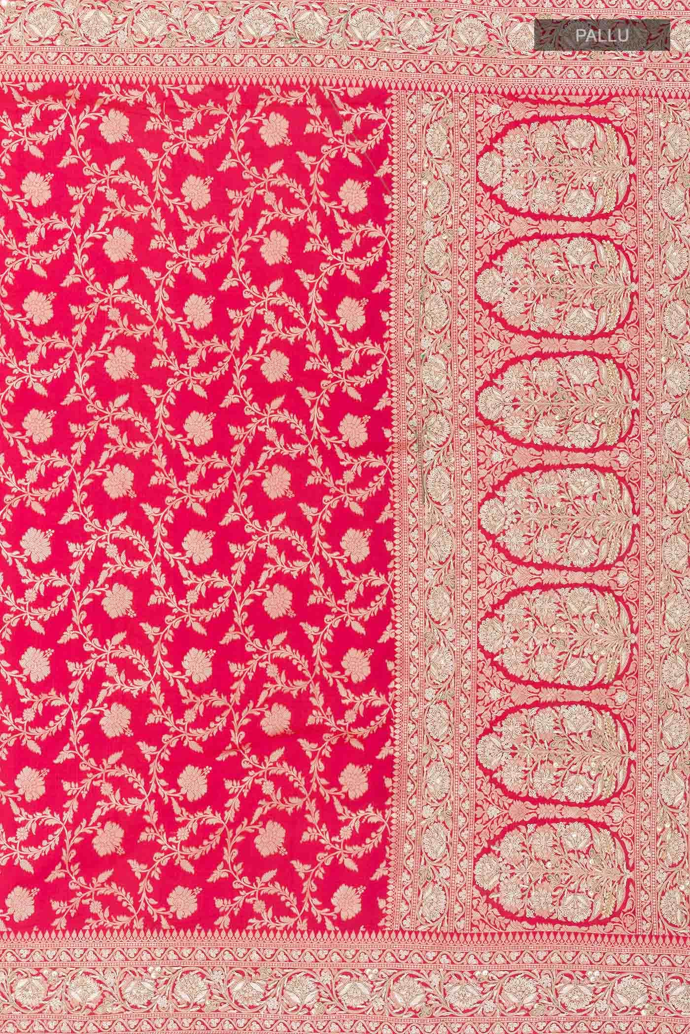 Pink Dual Tone Banarasi Silk Saree