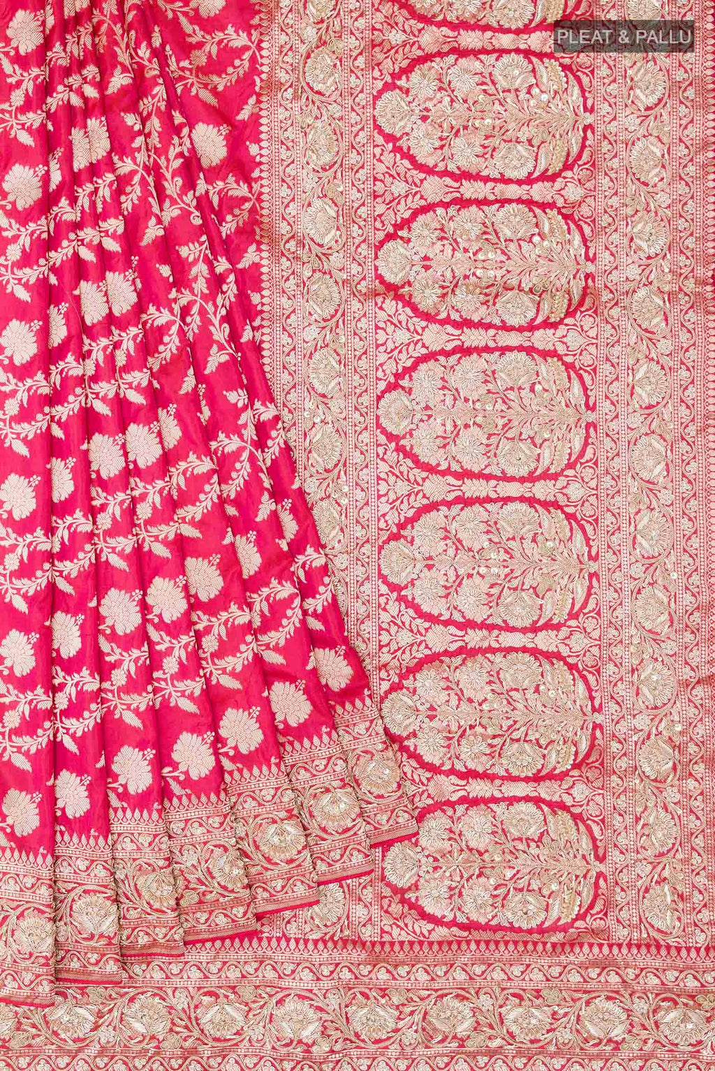 Pink Dual Tone Banarasi Silk Saree