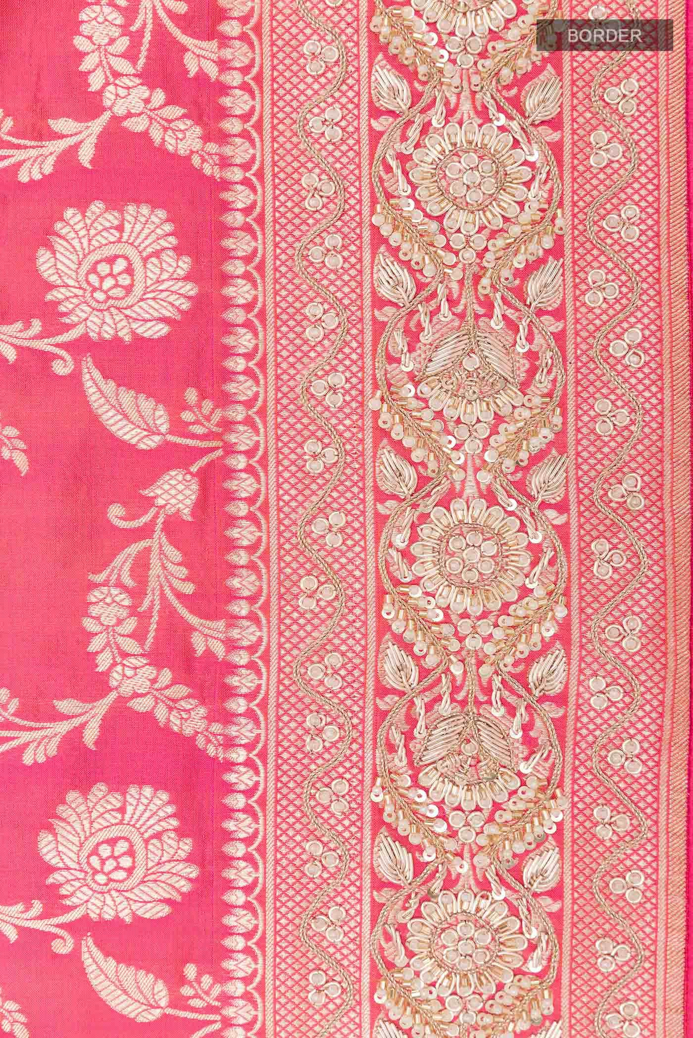 Pink Dual Tone Banarasi Silk Saree