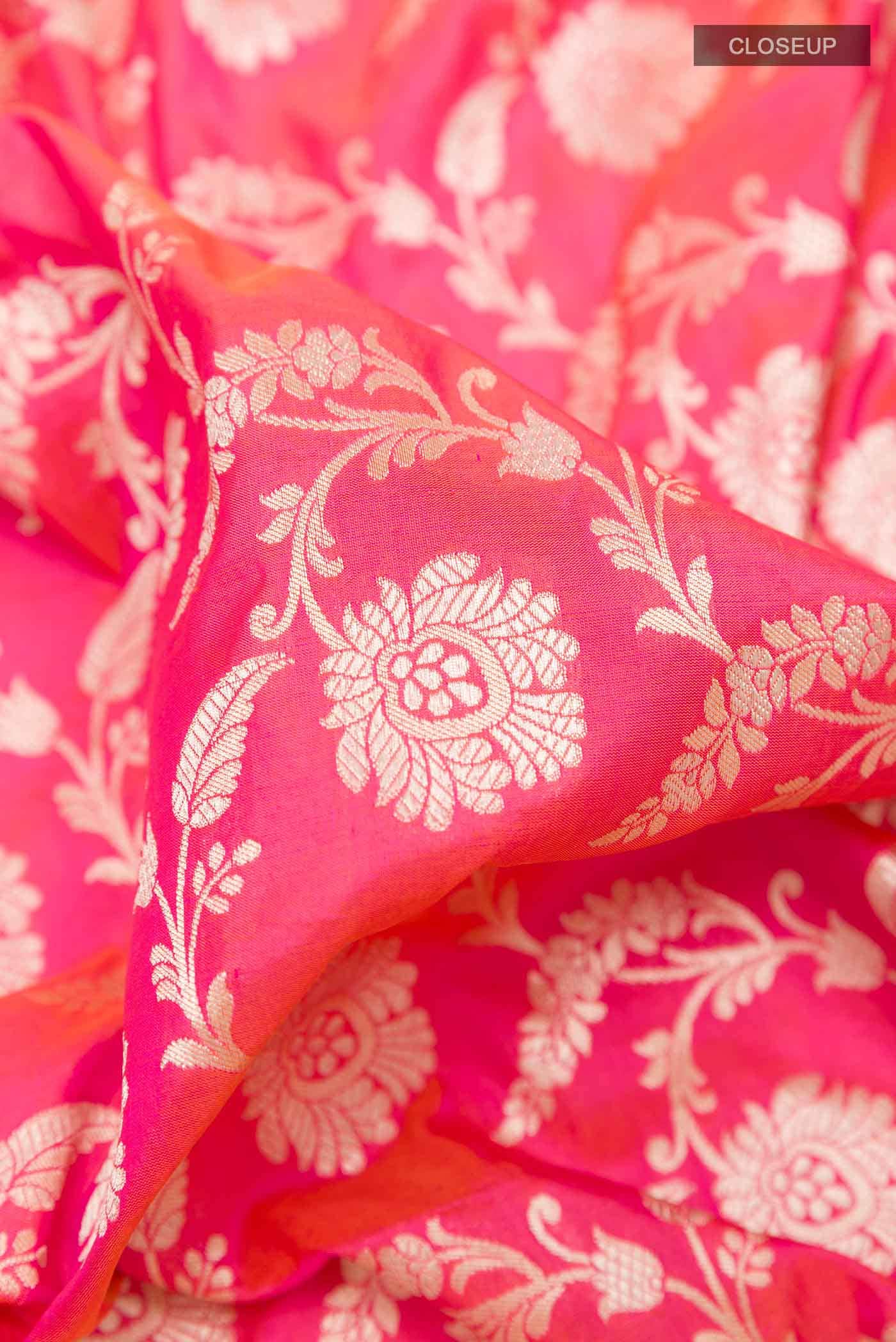 Pink Dual Tone Banarasi Silk Saree
