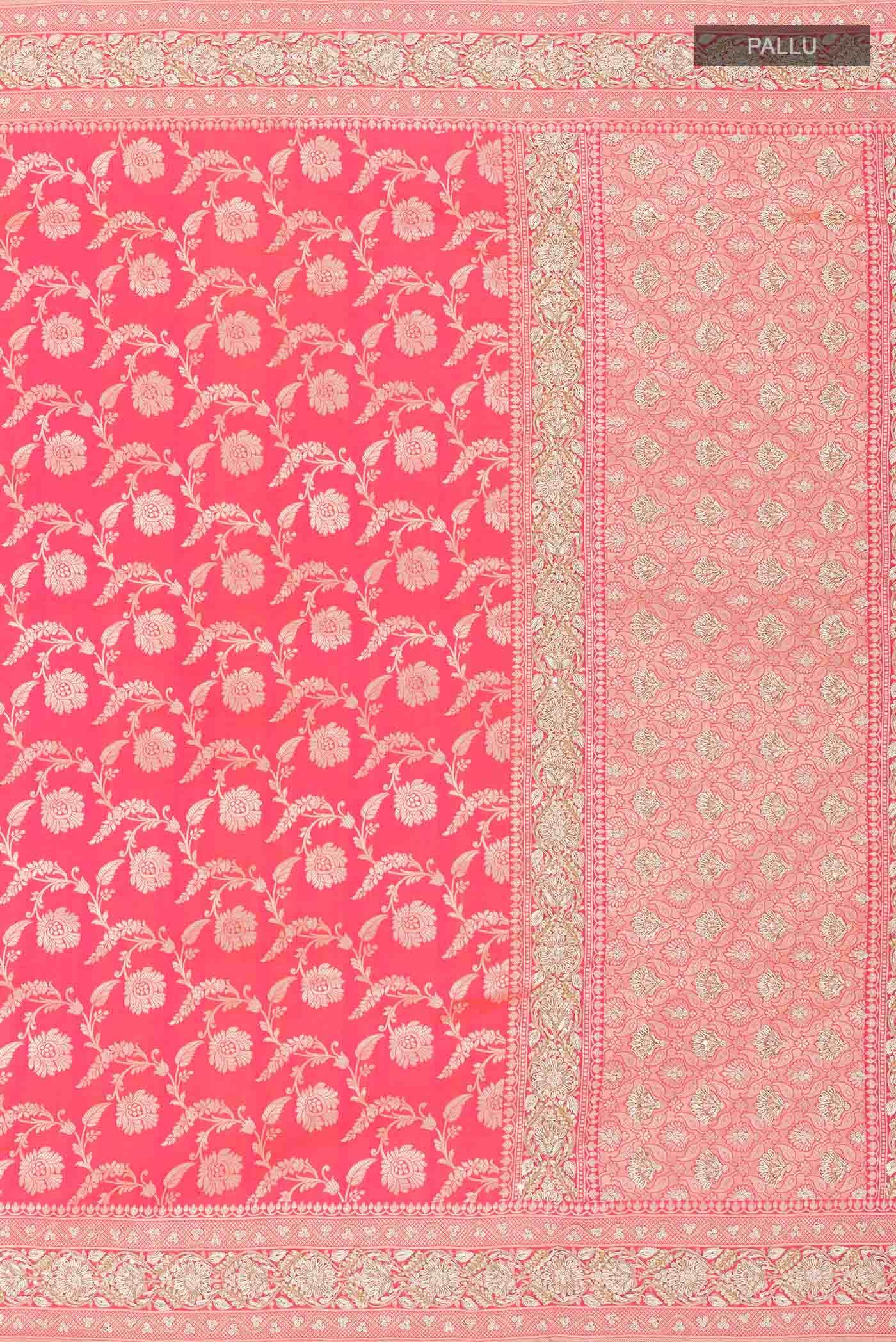 Pink Dual Tone Banarasi Silk Saree