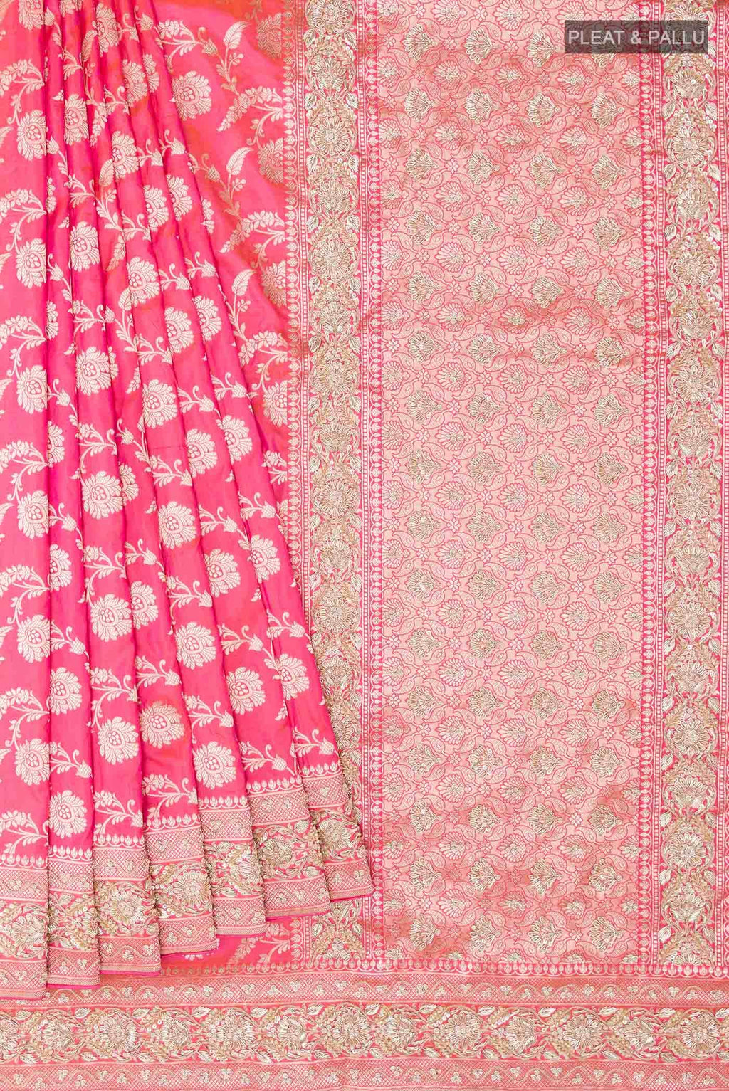 Pink Dual Tone Banarasi Silk Saree
