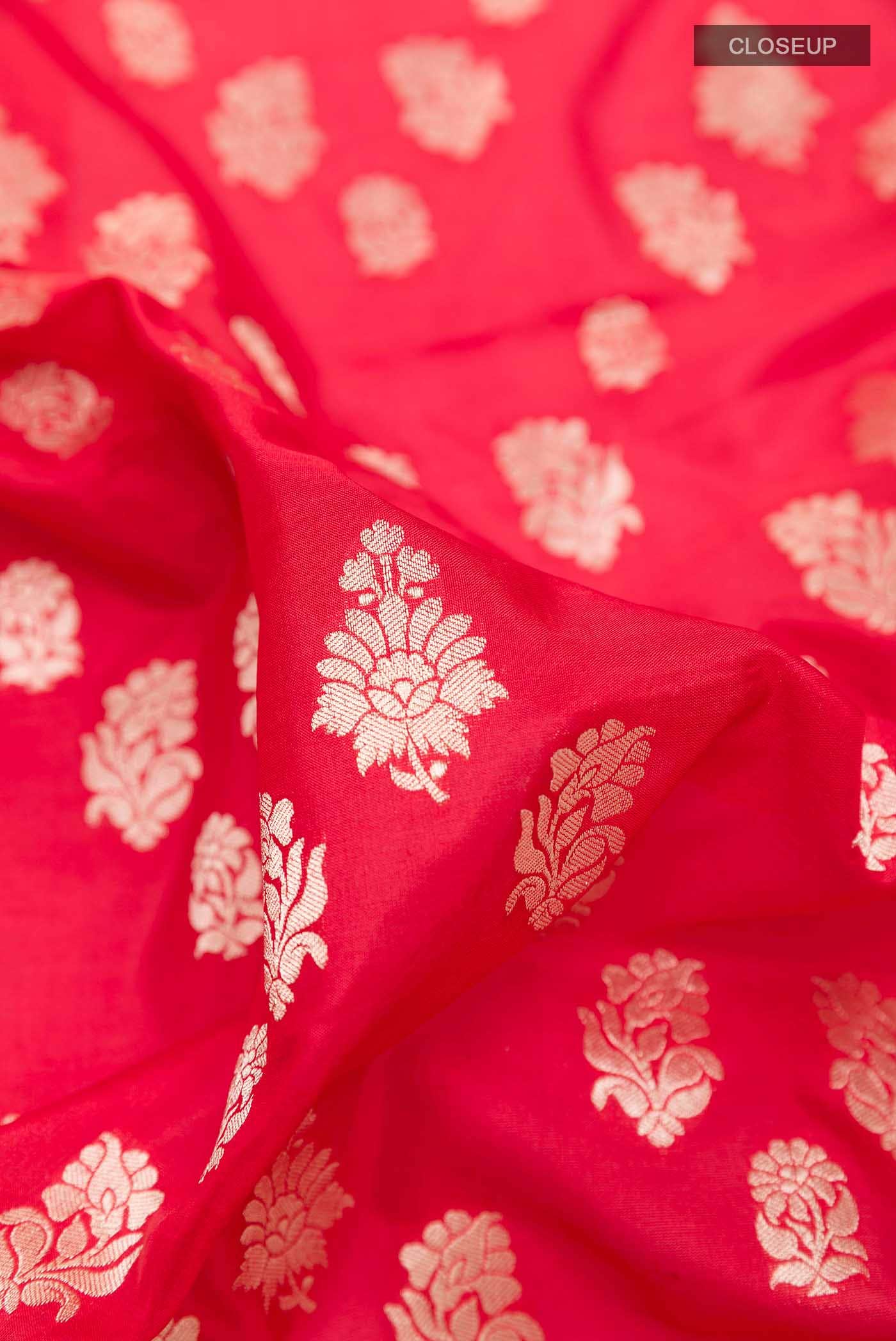 Red Banarasi Katan Silk Saree