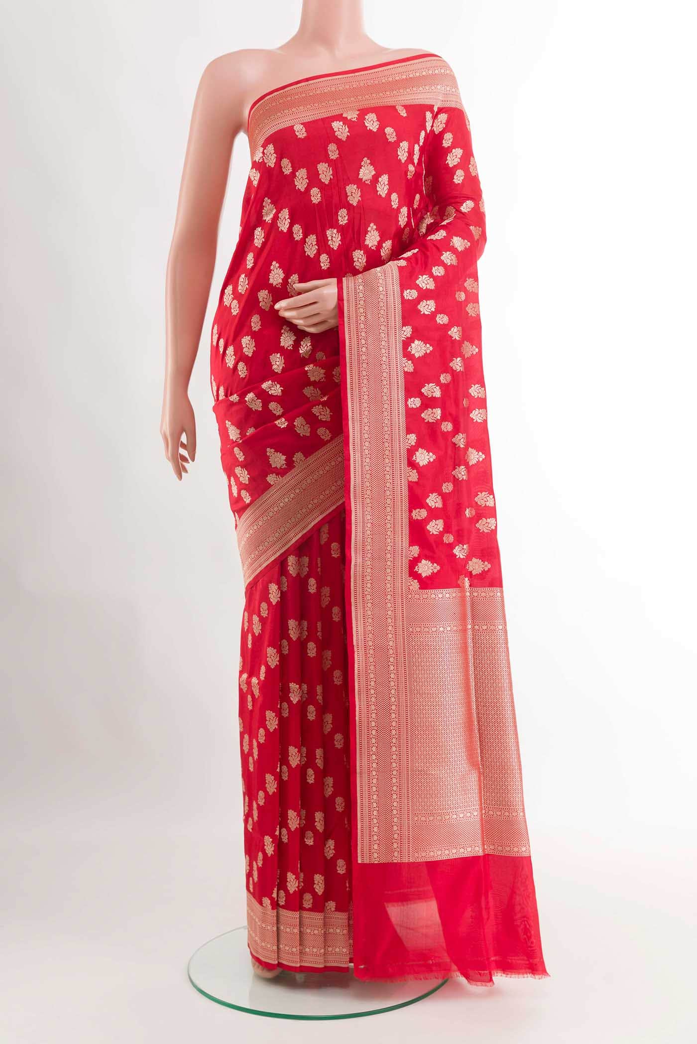 Red Banarasi Katan Silk Saree
