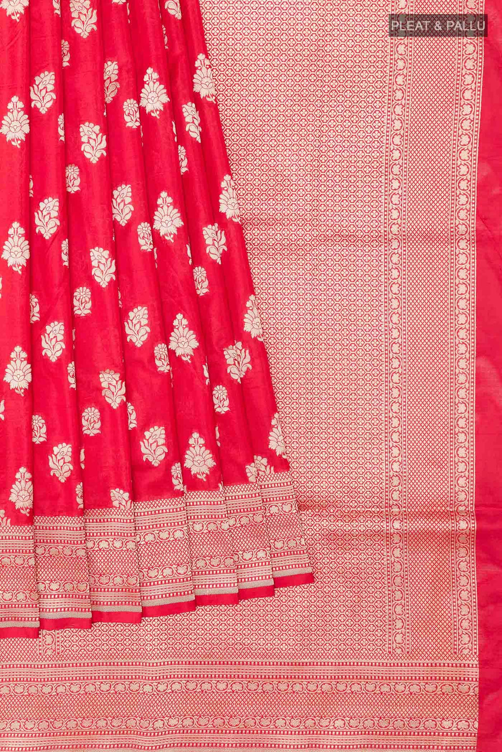 Red Banarasi Katan Silk Saree