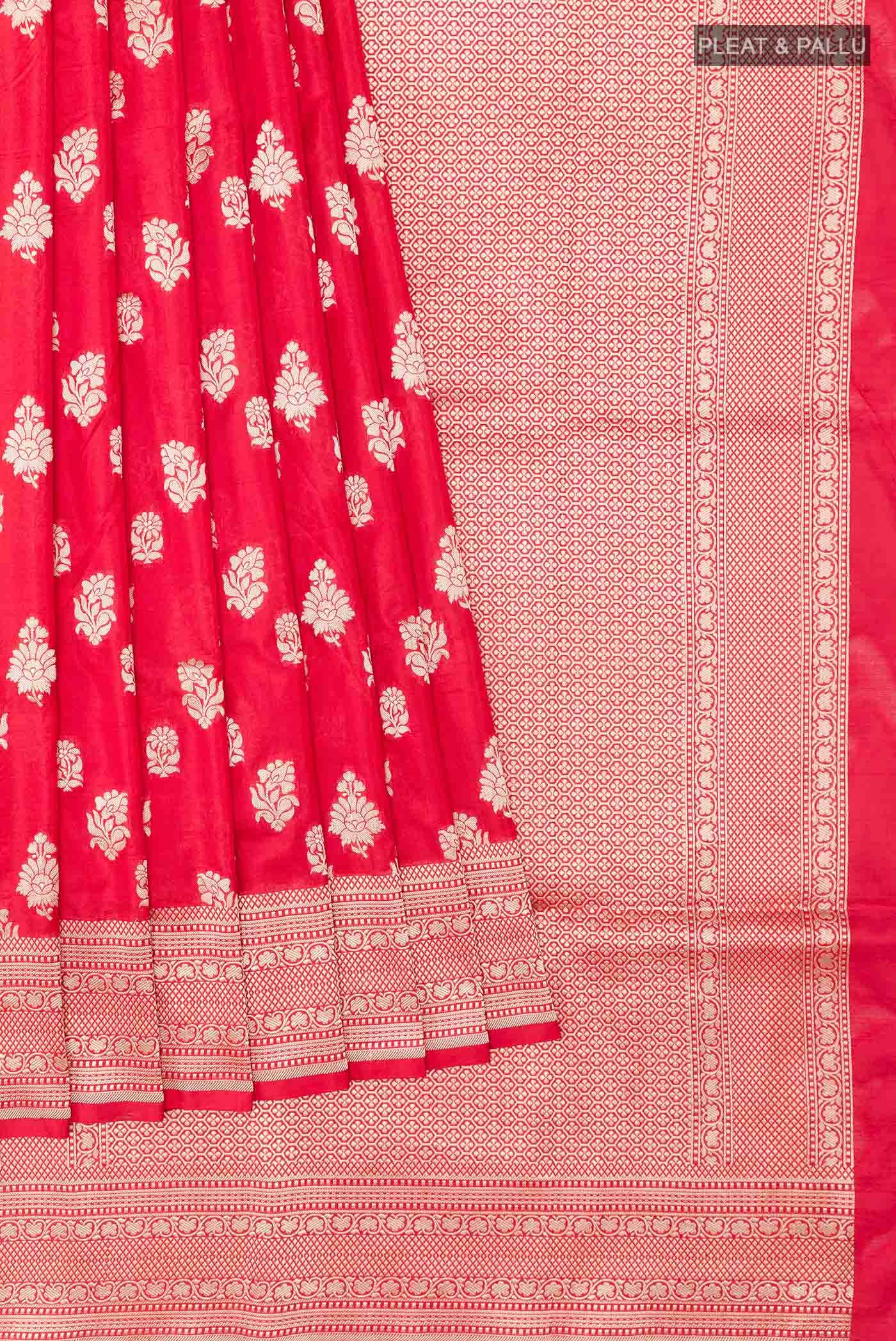 Red Banarasi Katan Silk Saree