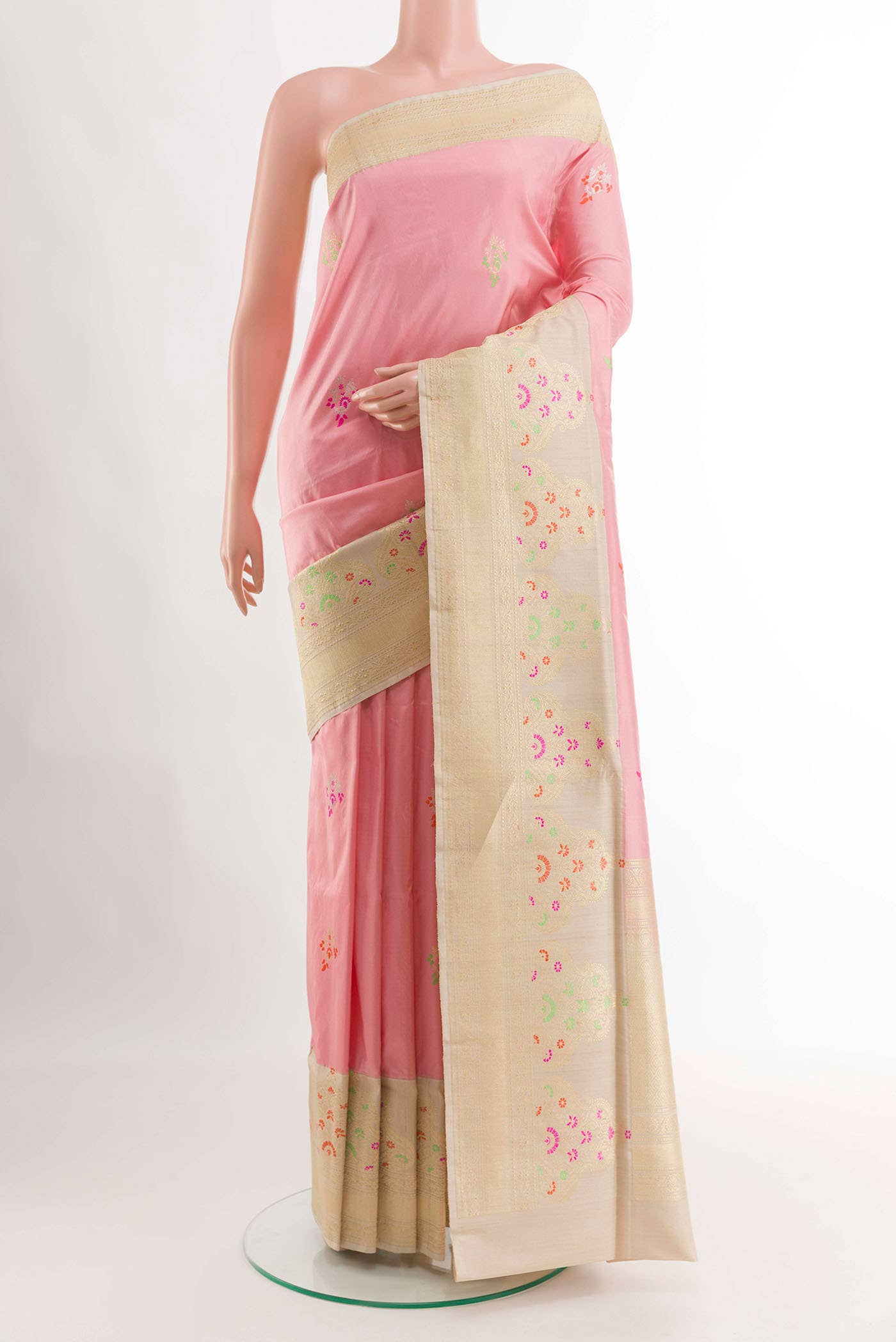 Pink Banarasi Silk Saree