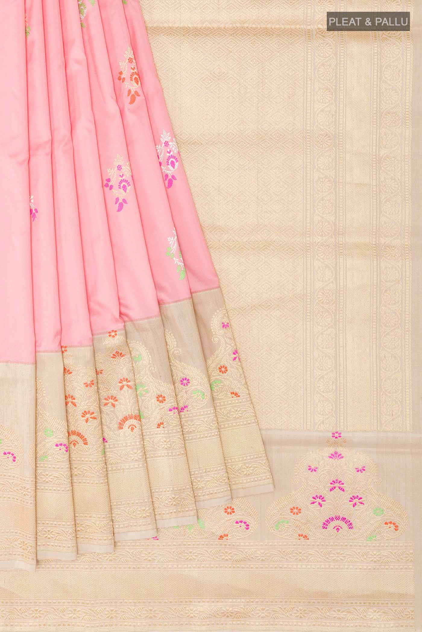 Pink Banarasi Silk Saree