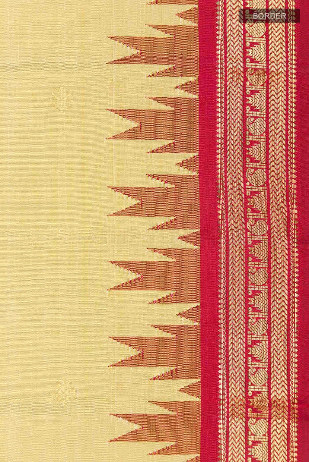 Beige Kanchipuram Silk Saree