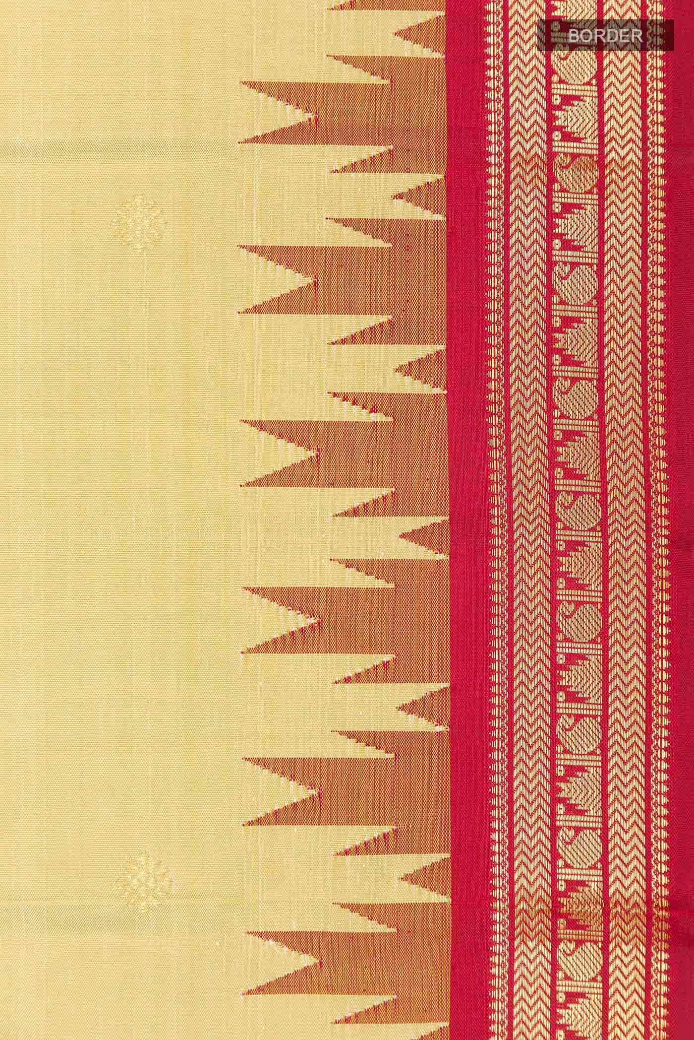 Beige Kanchipuram Silk Saree