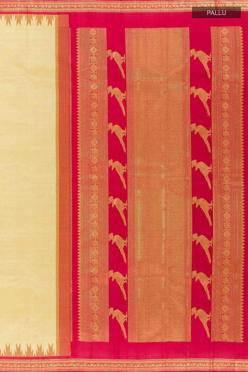 Beige Kanchipuram Silk Saree