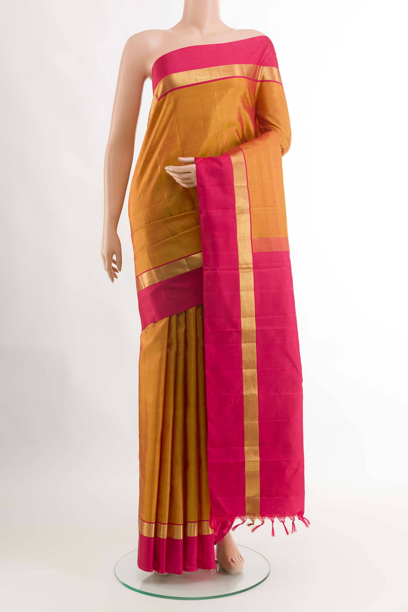 Orange Kanchipuram Silk Saree