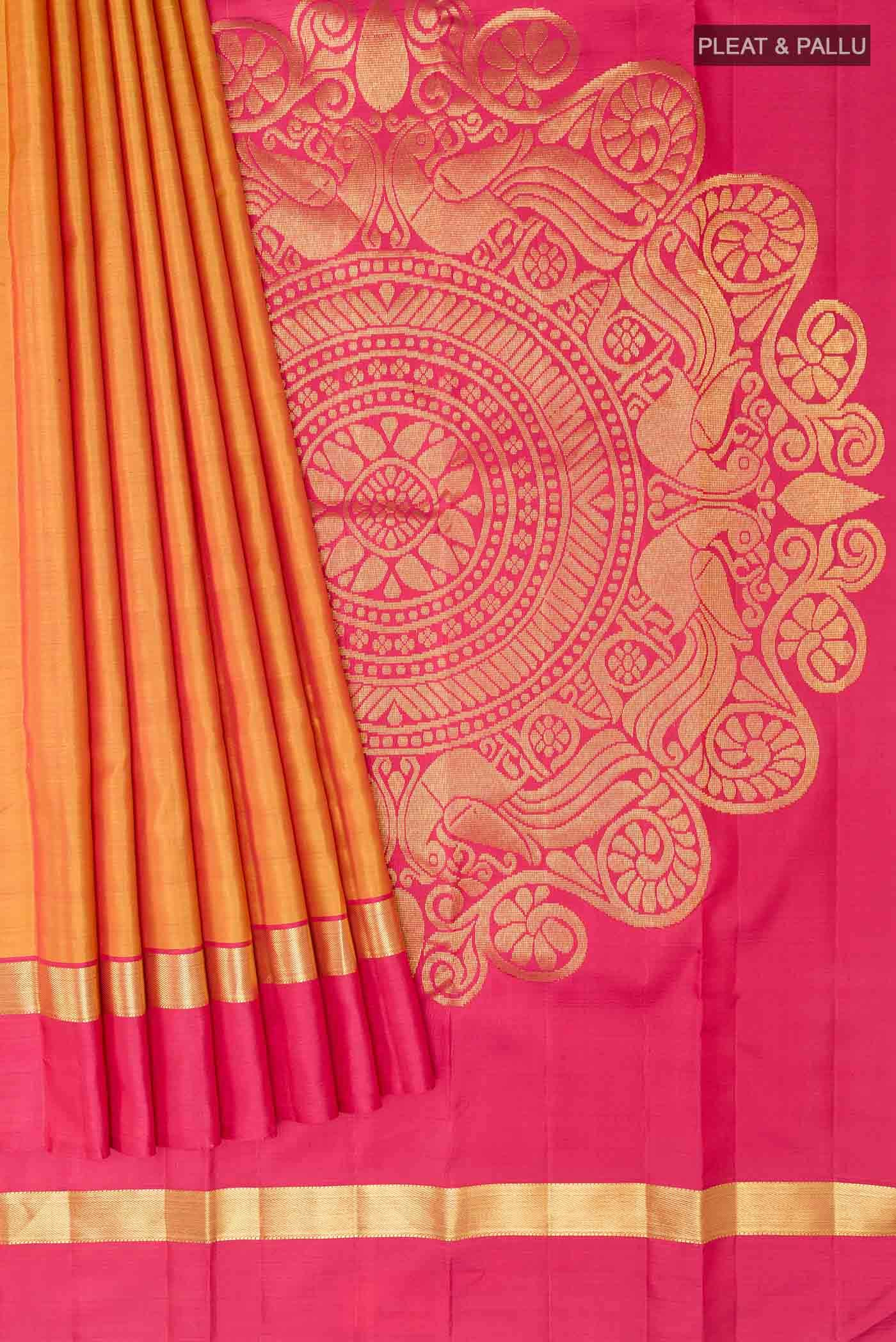 Orange Kanchipuram Silk Saree