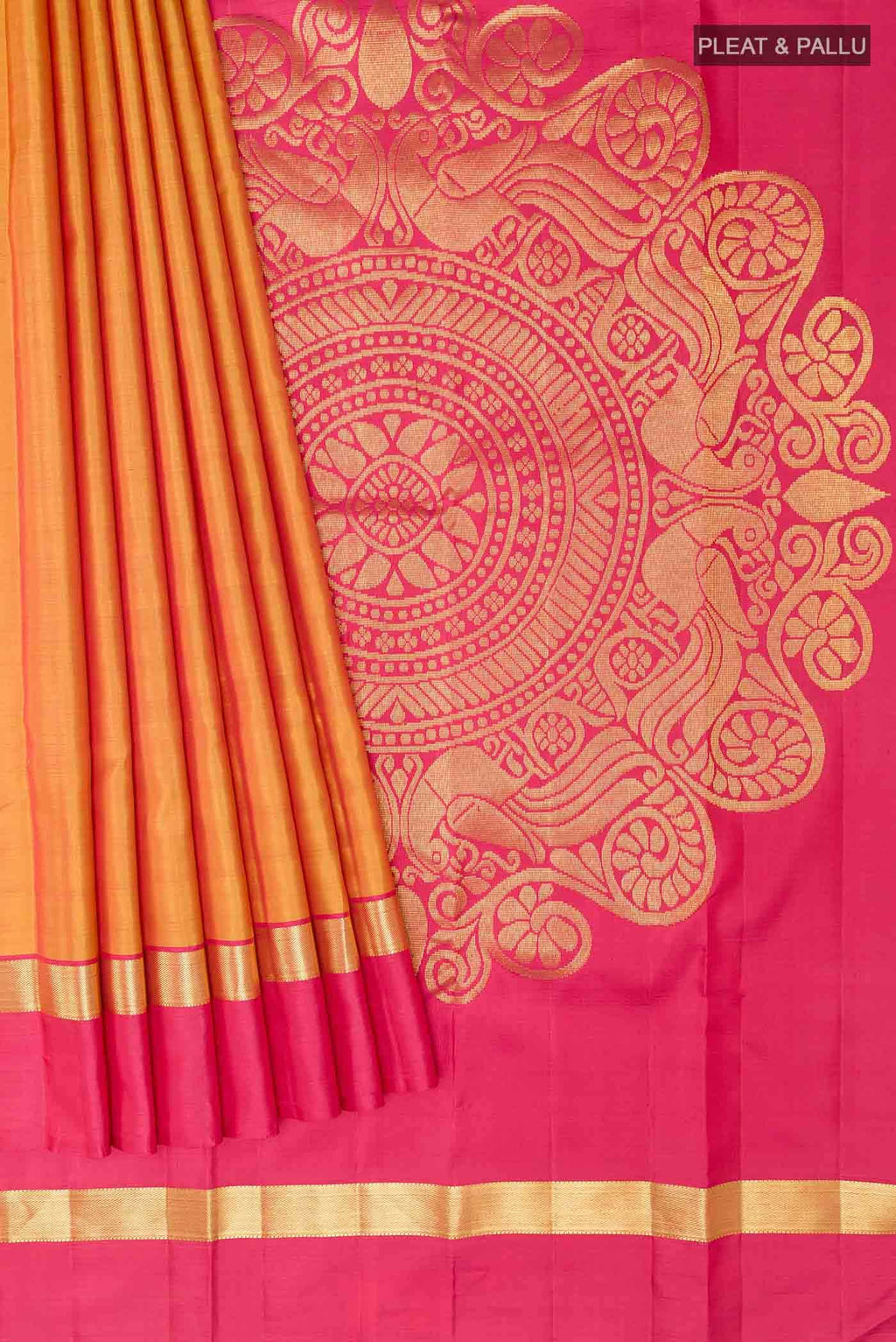 Orange Kanchipuram Silk Saree