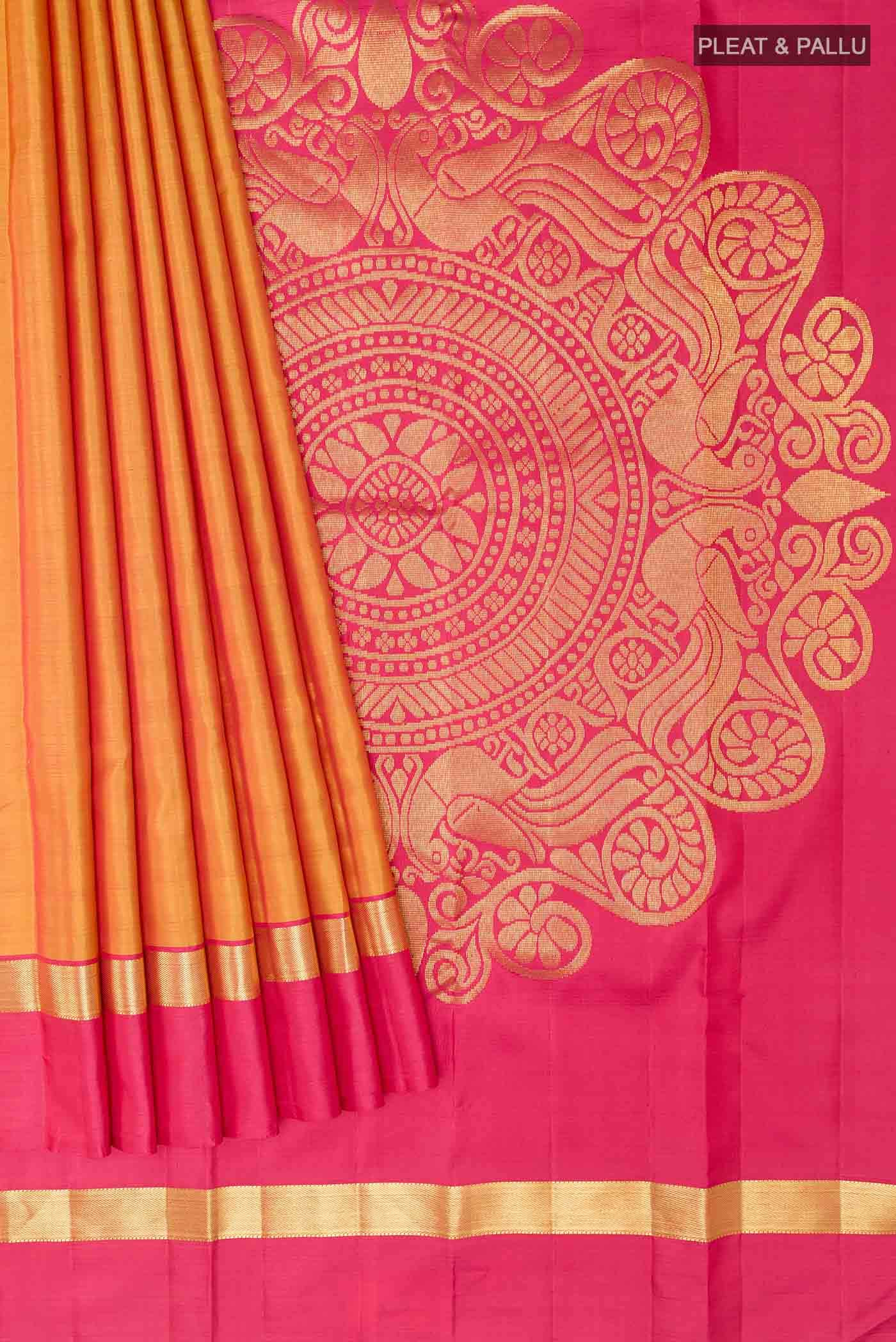 Orange Kanchipuram Silk Saree