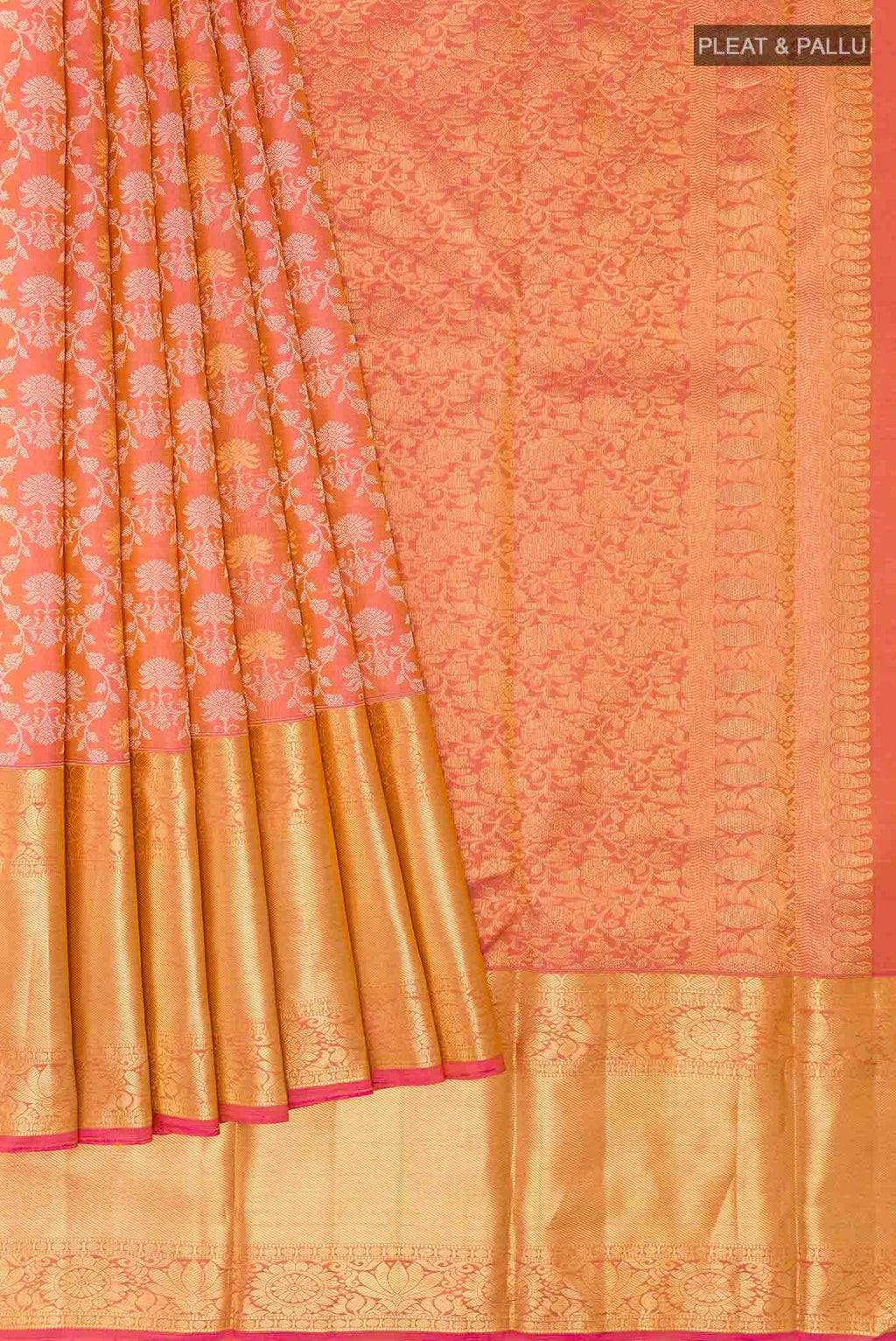 Pink Dual Tone Kanchipuram Silk Saree