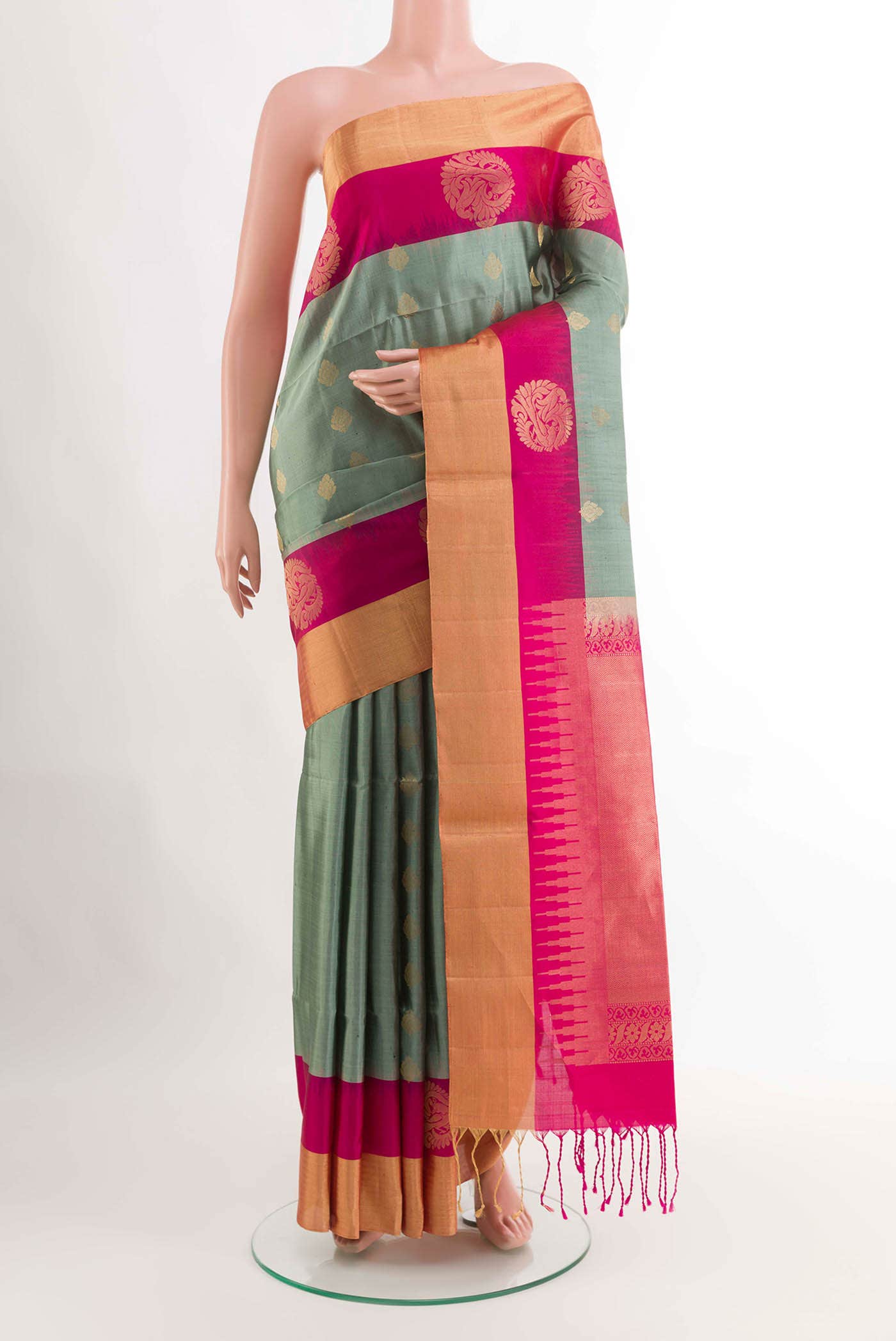 Grey Soft Silk Saree