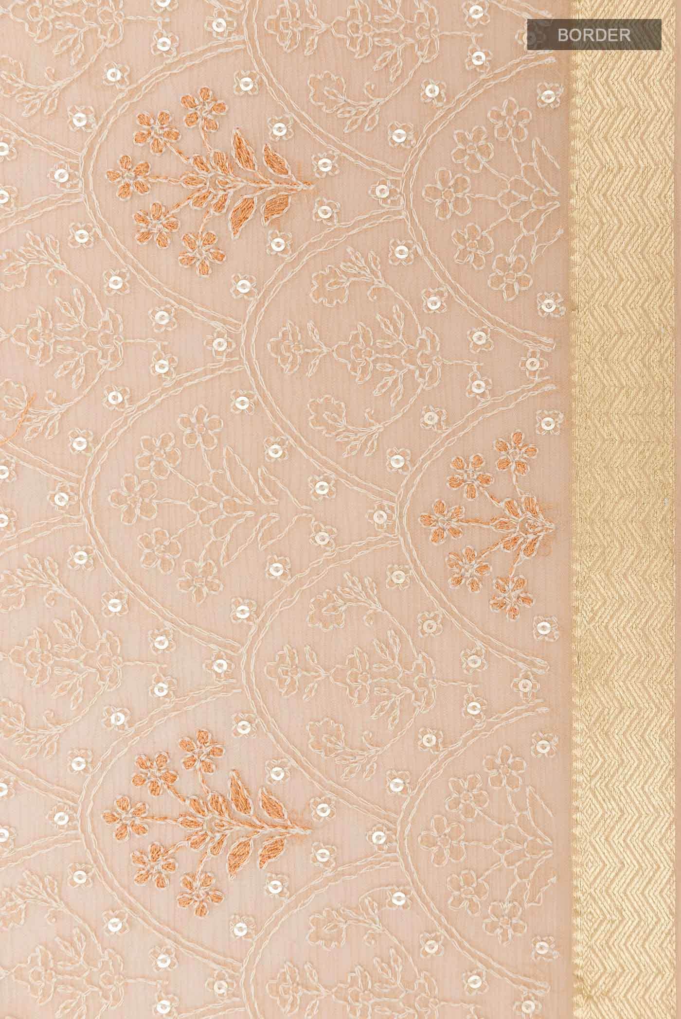 Beige Mysore Chiffon Saree