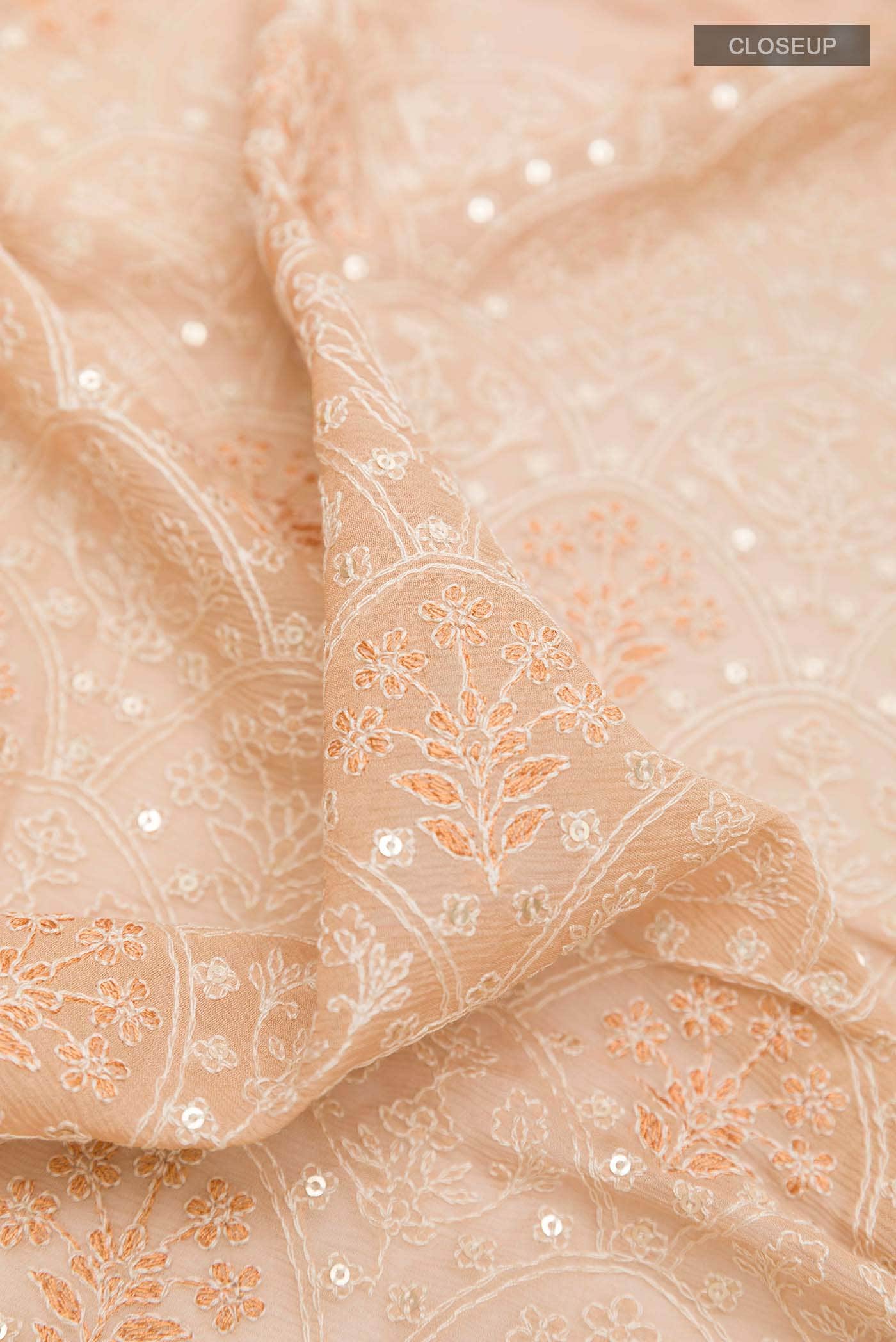 Beige Mysore Chiffon Saree