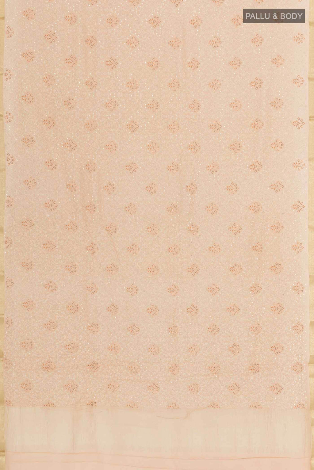 Beige Mysore Chiffon Saree