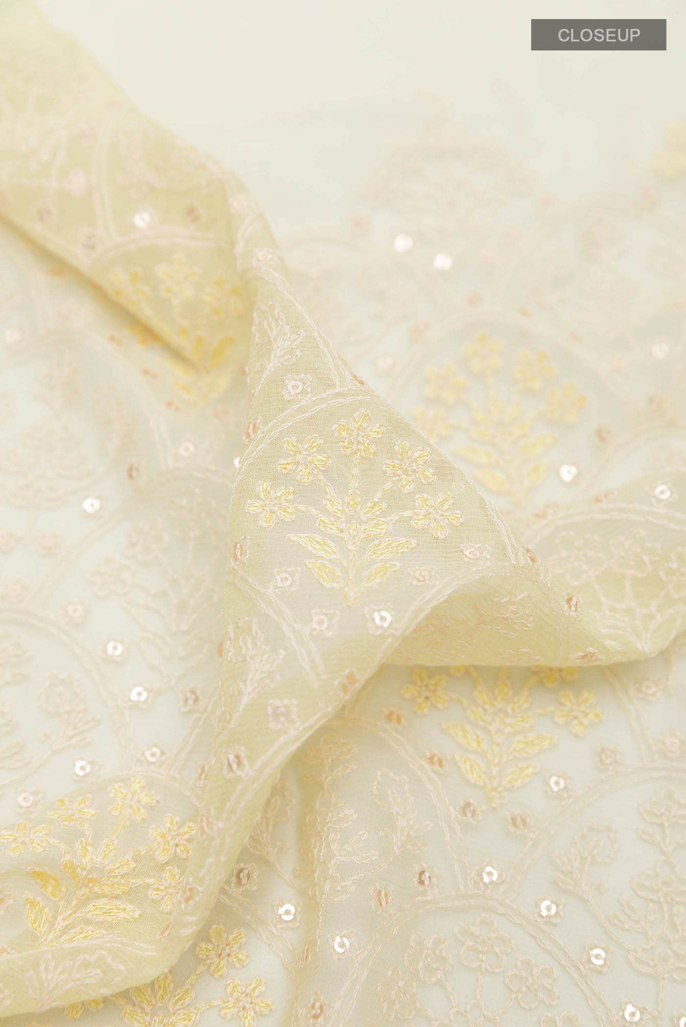 Cream Mysore Chiffon Saree