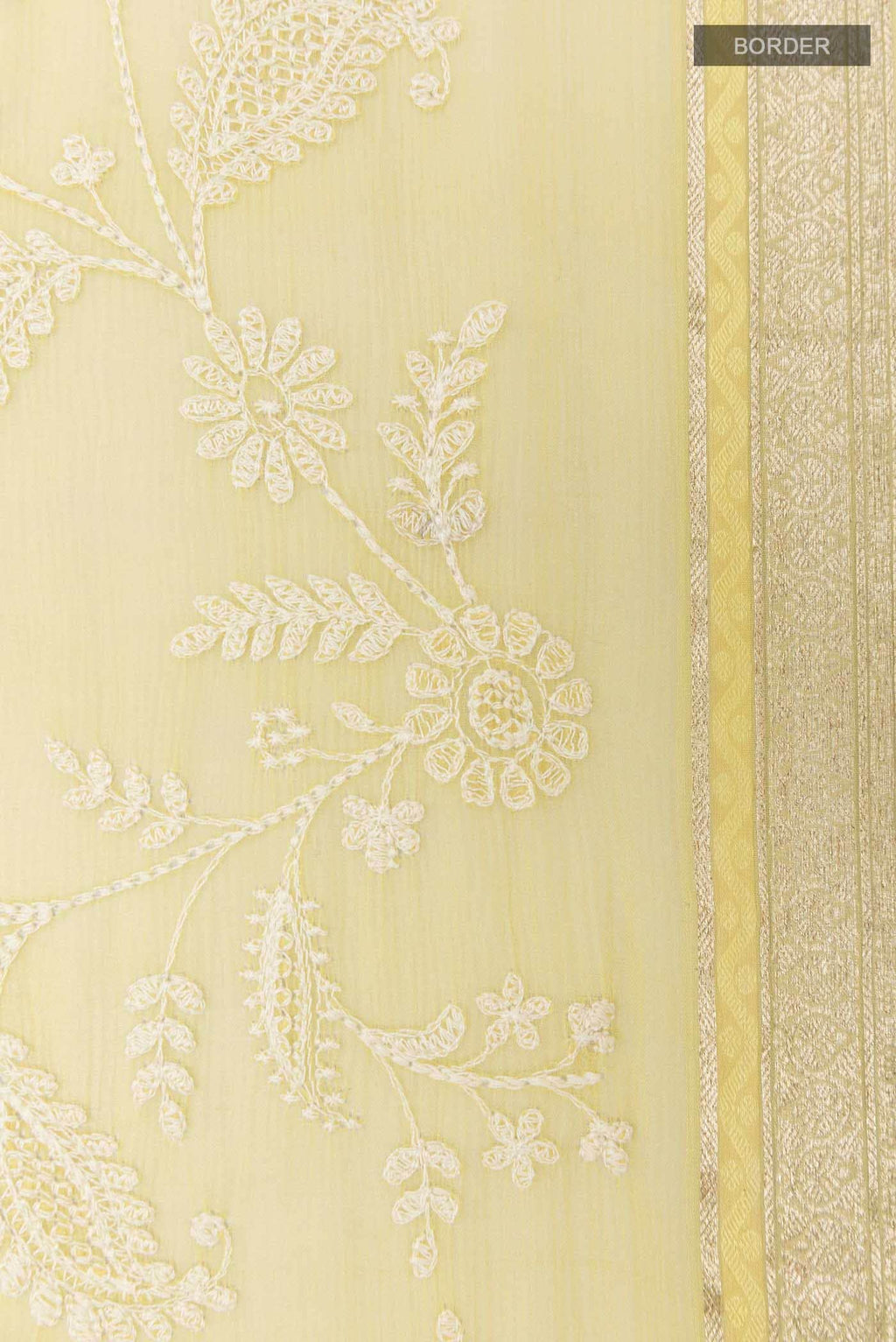 Yellow Mysore Chiffon Saree