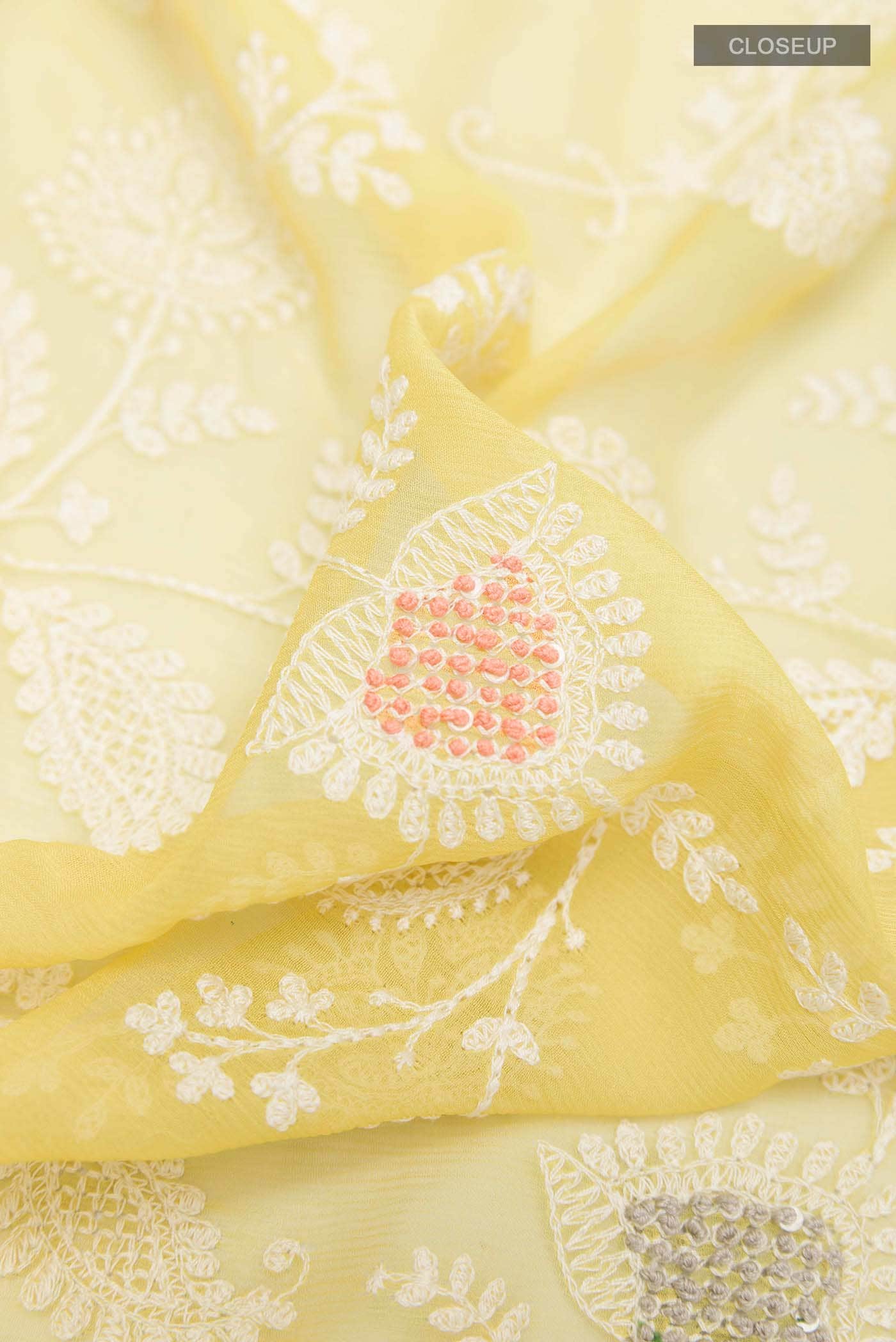 Yellow Mysore Chiffon Saree