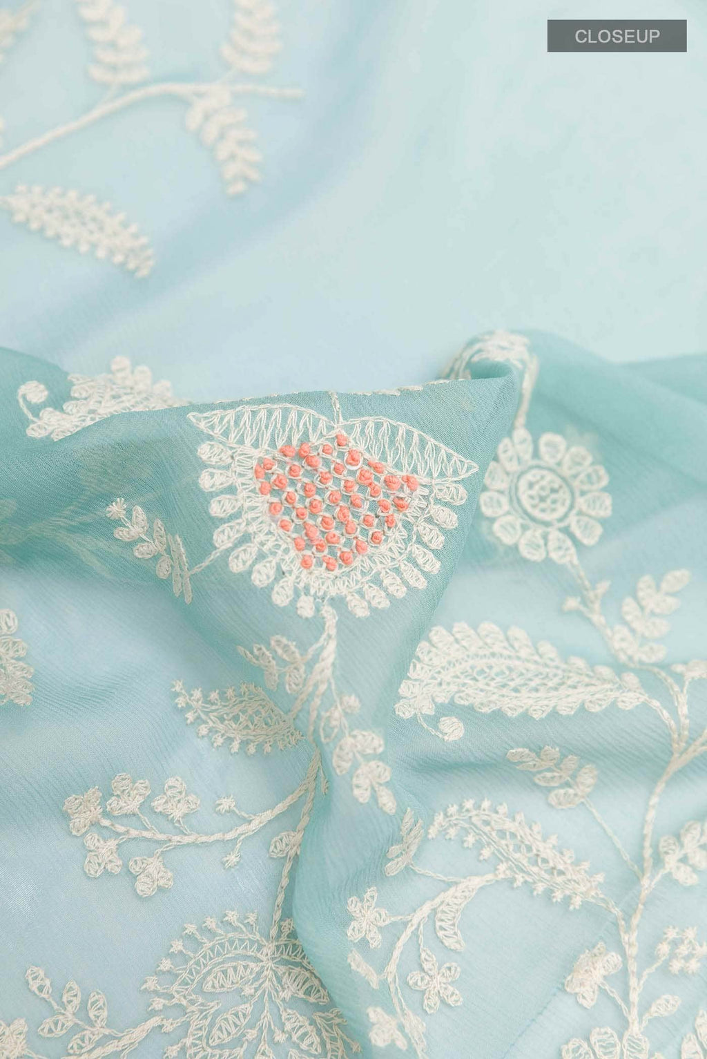 Blue Mysore Chiffon Saree