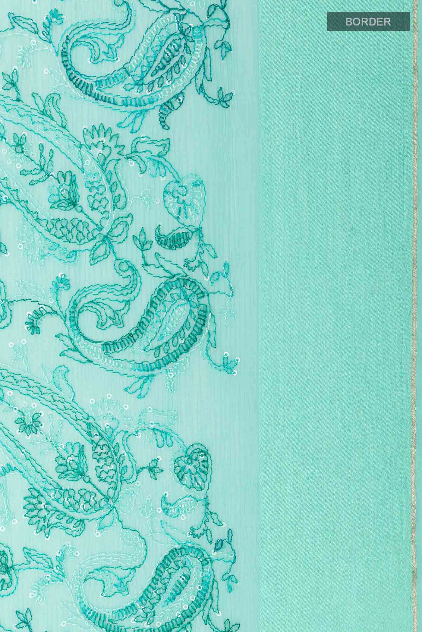 Mint Green Mysore Chiffon Saree