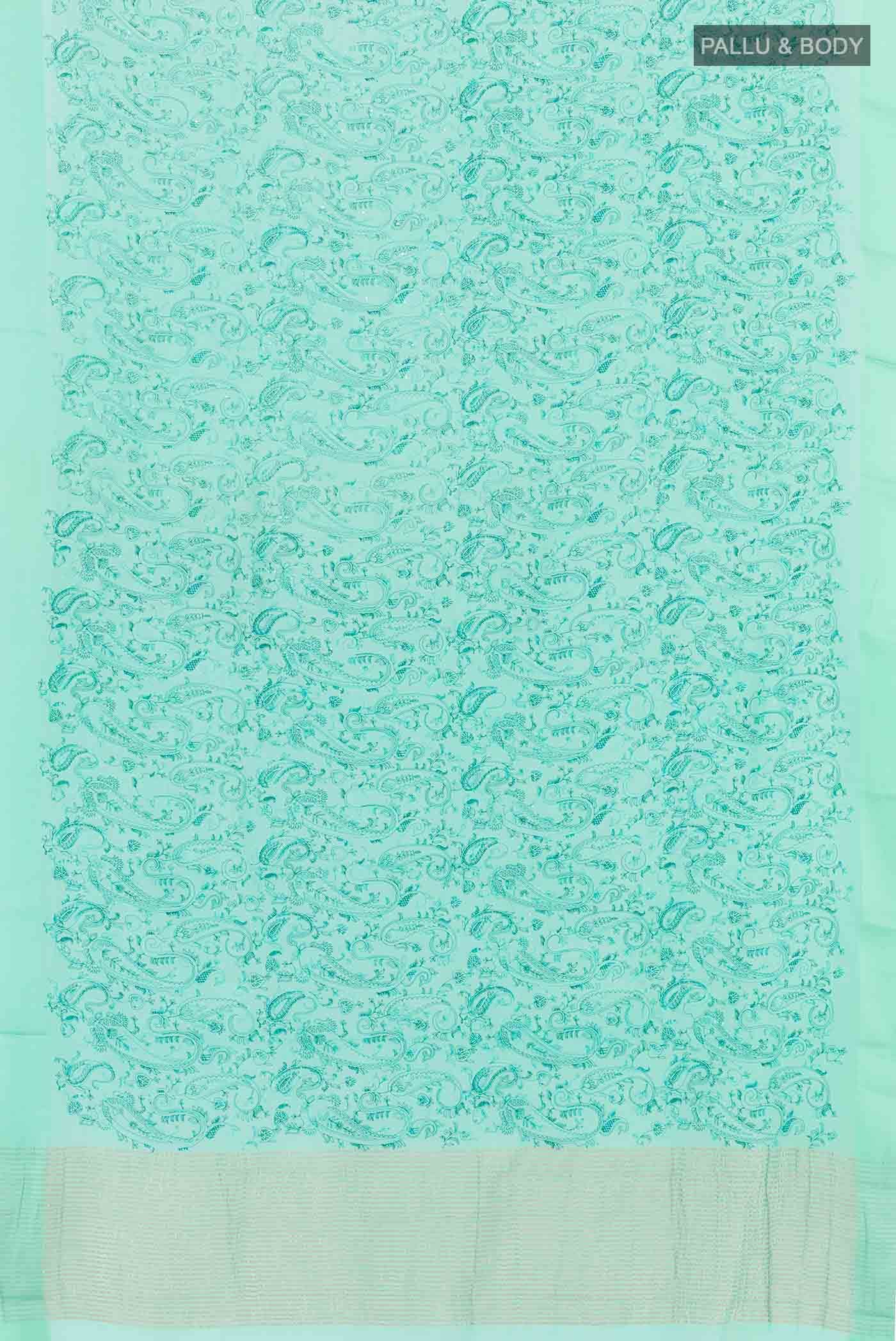 Mint Green Mysore Chiffon Saree