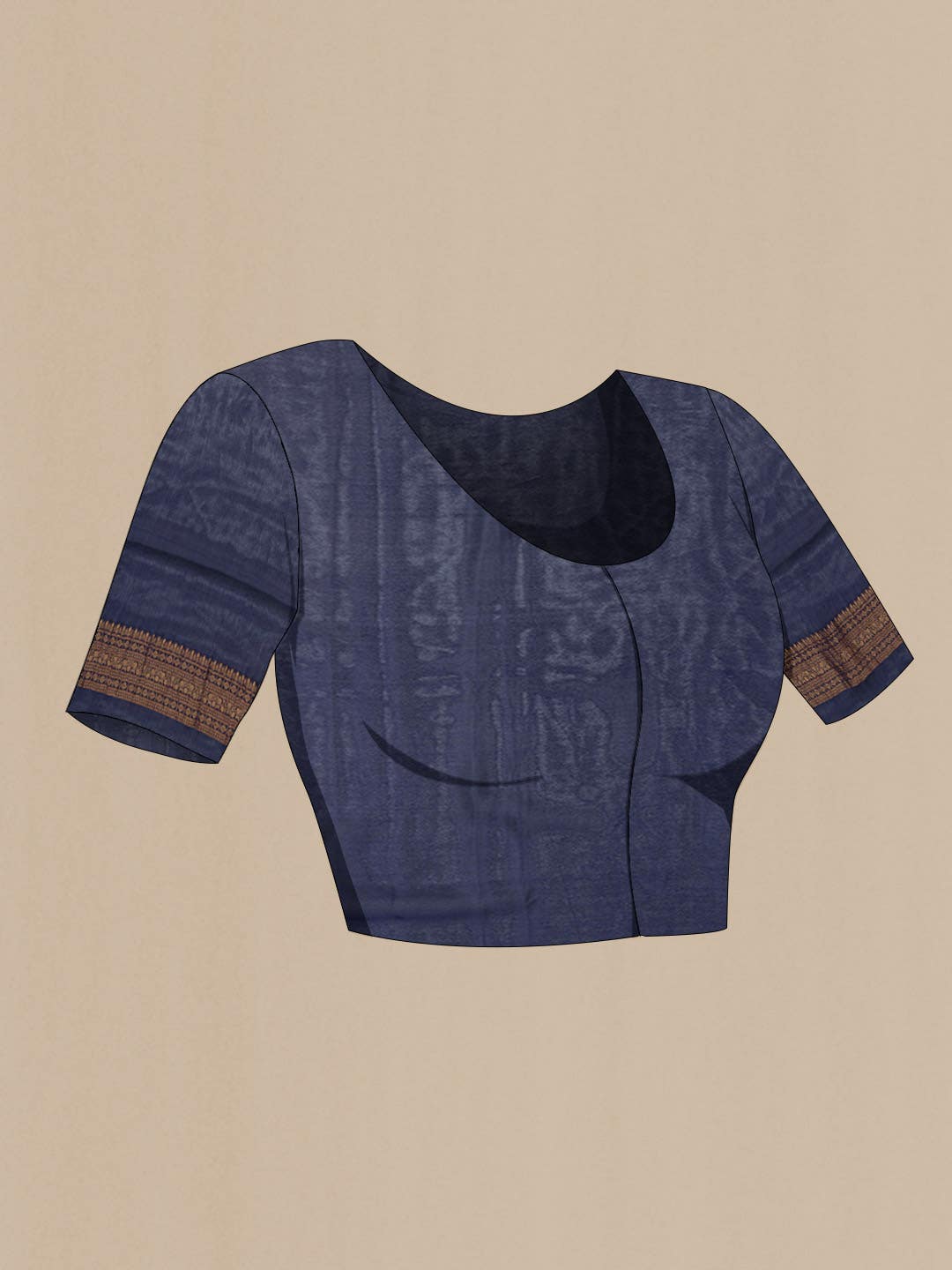 Navy Blue Mysore Crepe Saree