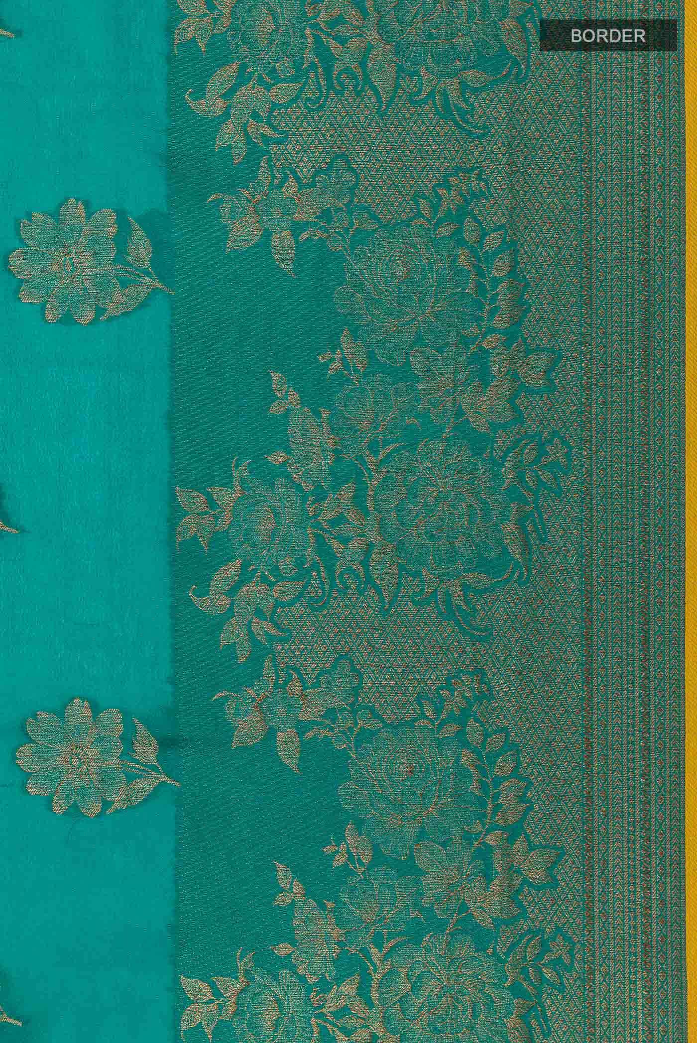 Sea Green Mysore Crepe Saree