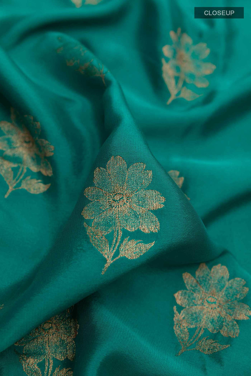 Sea Green Mysore Crepe Saree