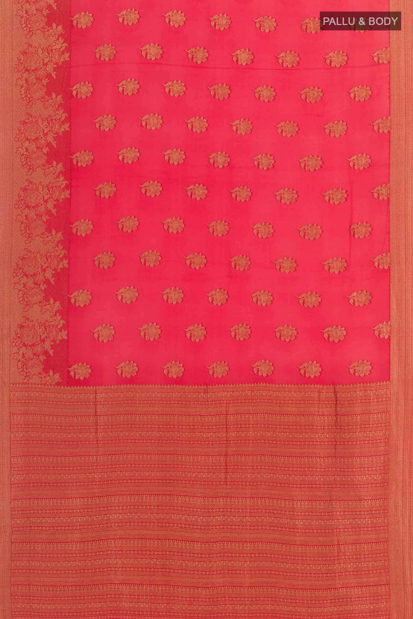 Red Mysore Georgette Saree