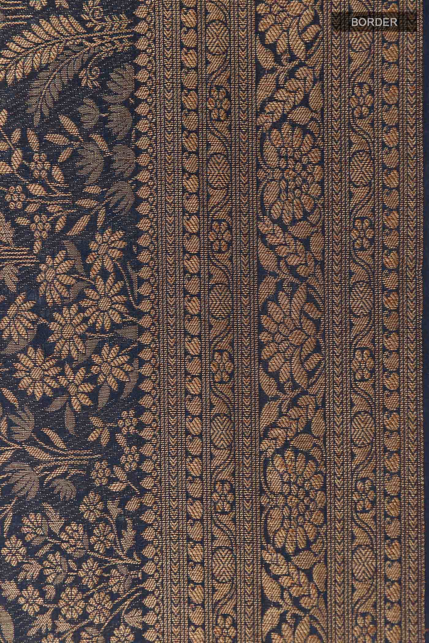 Navy Blue Mysore Georgette Saree