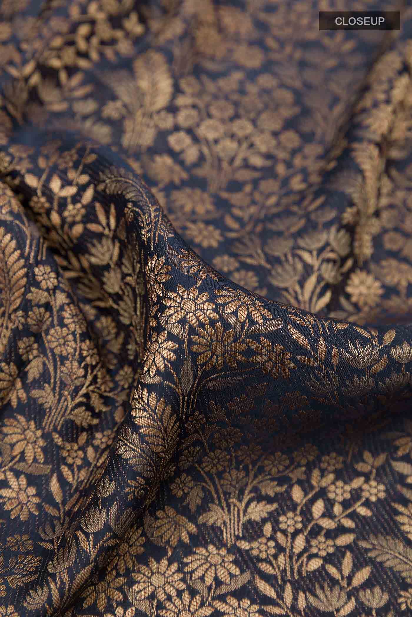 Navy Blue Mysore Georgette Saree