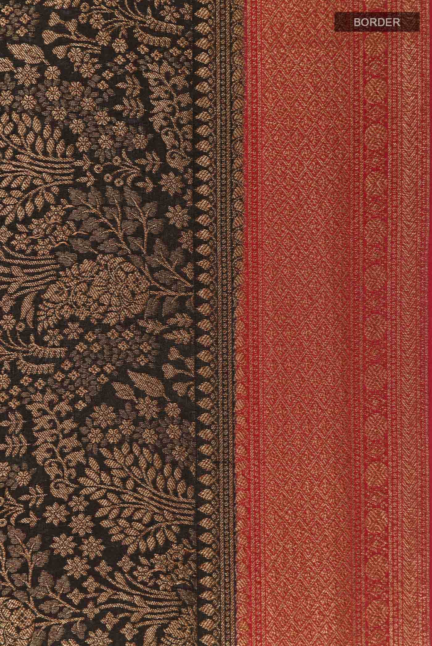 Black Mysore Crepe Saree