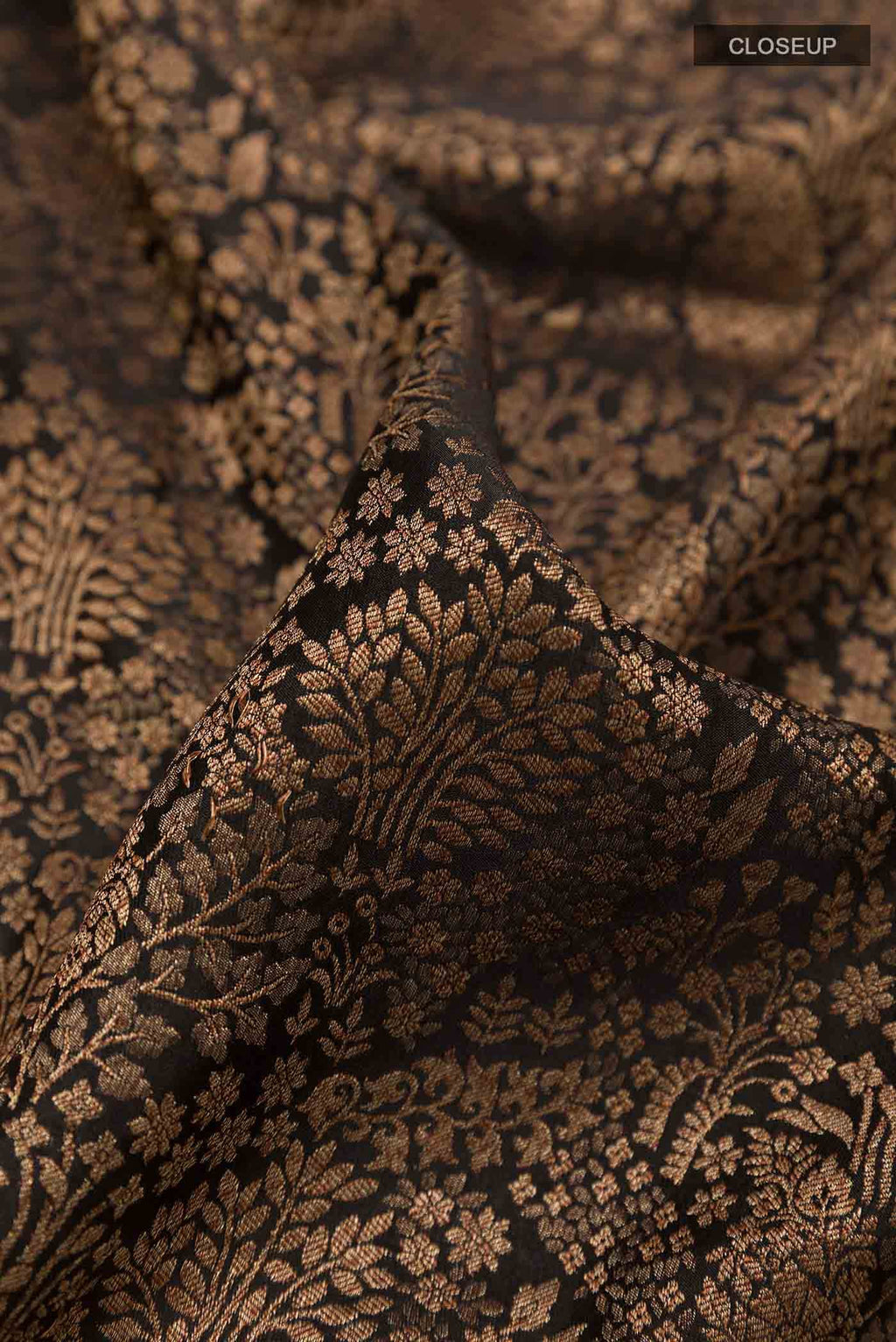 Black Mysore Crepe Saree