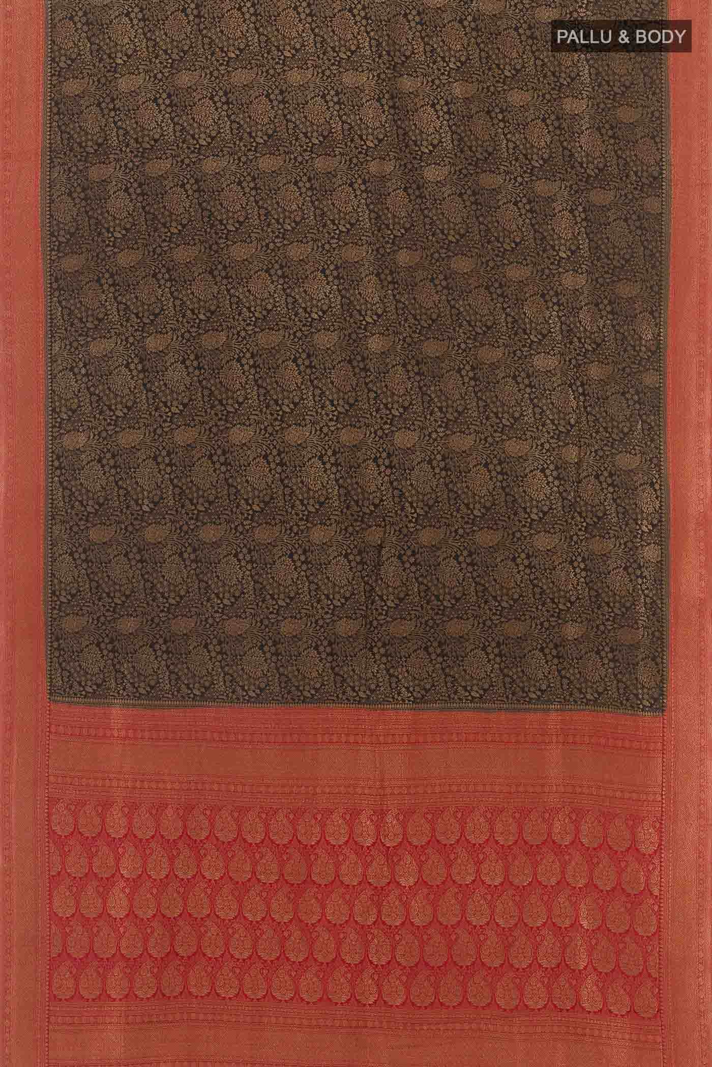 Black Mysore Crepe Saree