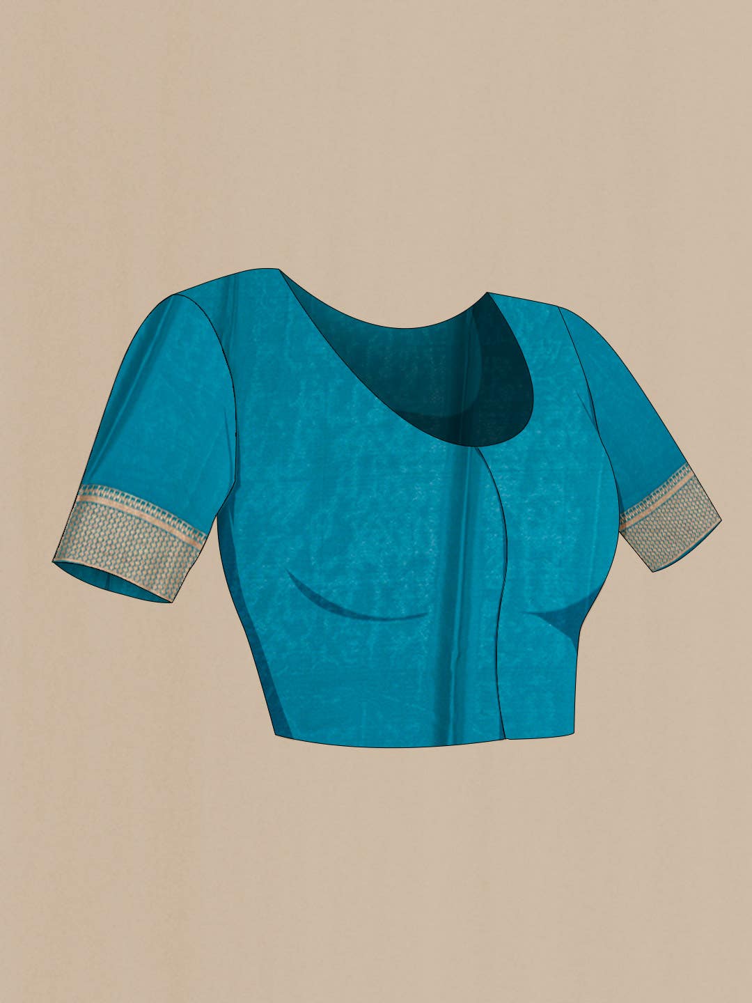Blue Mysore Crepe Saree