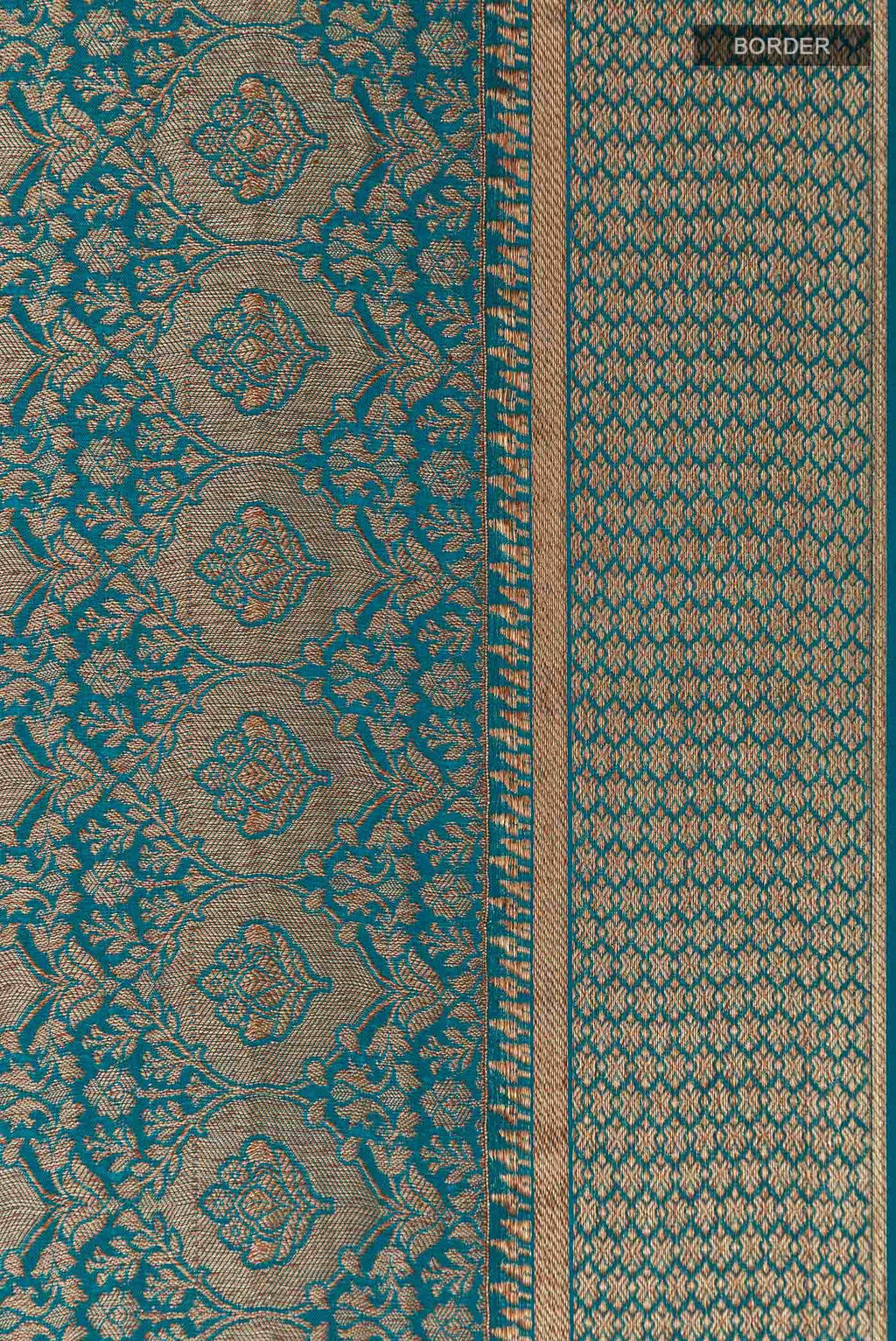 Blue Mysore Crepe Saree