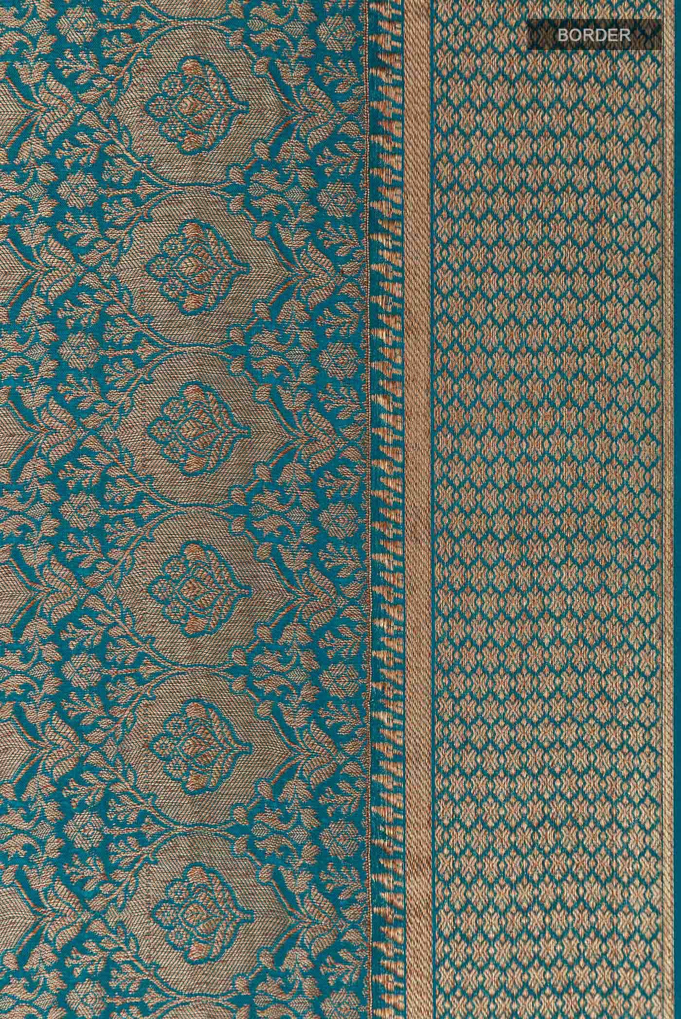 Blue Mysore Crepe Saree