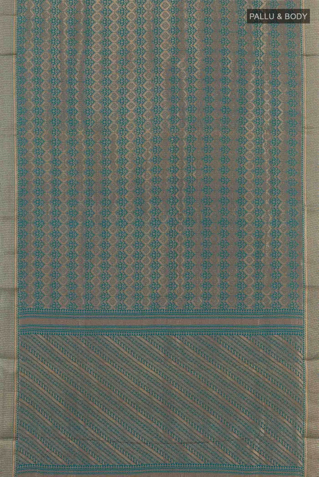 Blue Mysore Crepe Saree