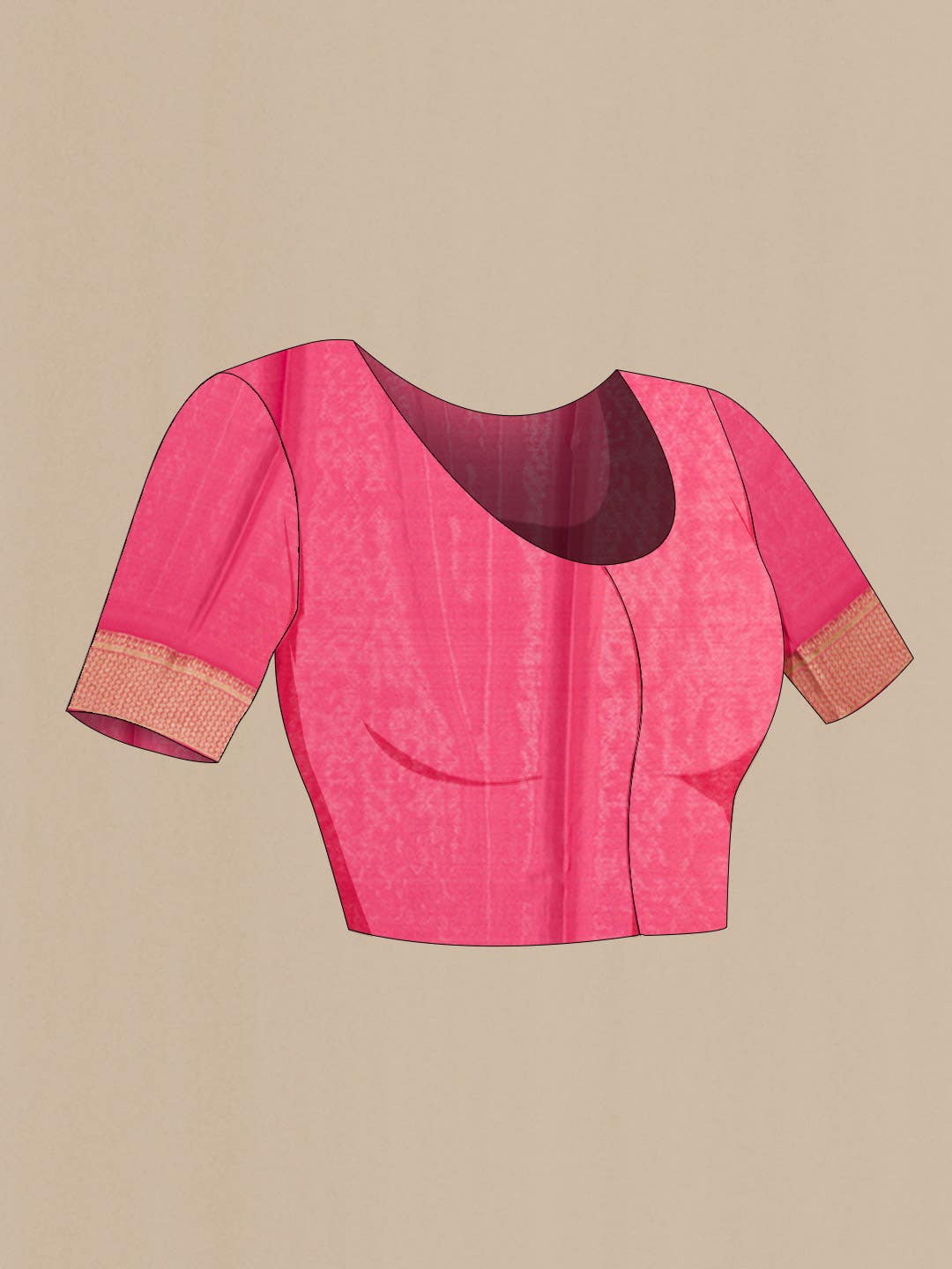 Dark Pink Mysore Crepe Saree